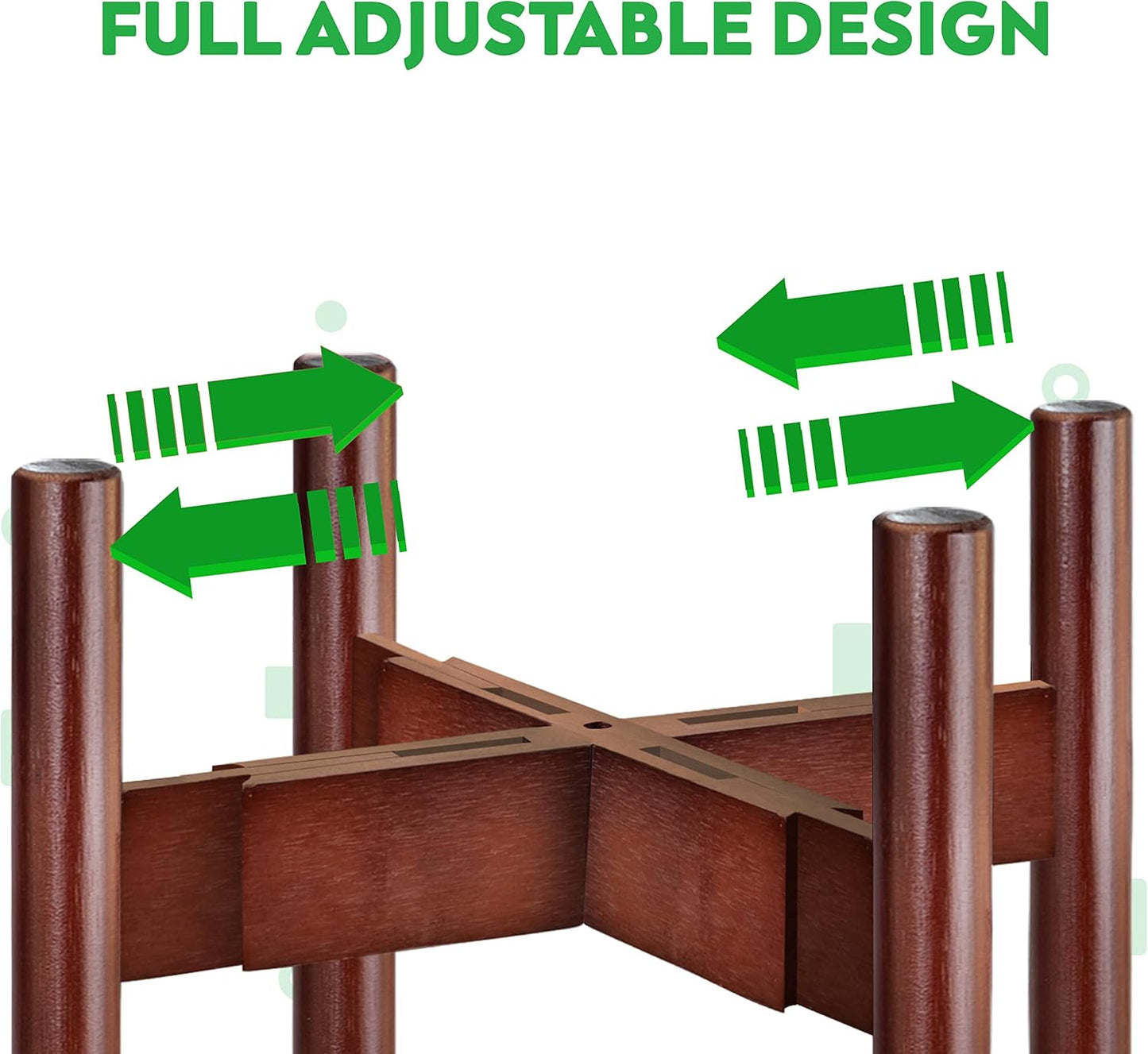 Drink Dispenser Stand - Ideal for Drinks Beverages Water Lemonades and Juices - Adjustable, fits Various Sizes of Glass Plastic and Ceramic Dispensers [1-2 Gallon cap] - Dark Wood