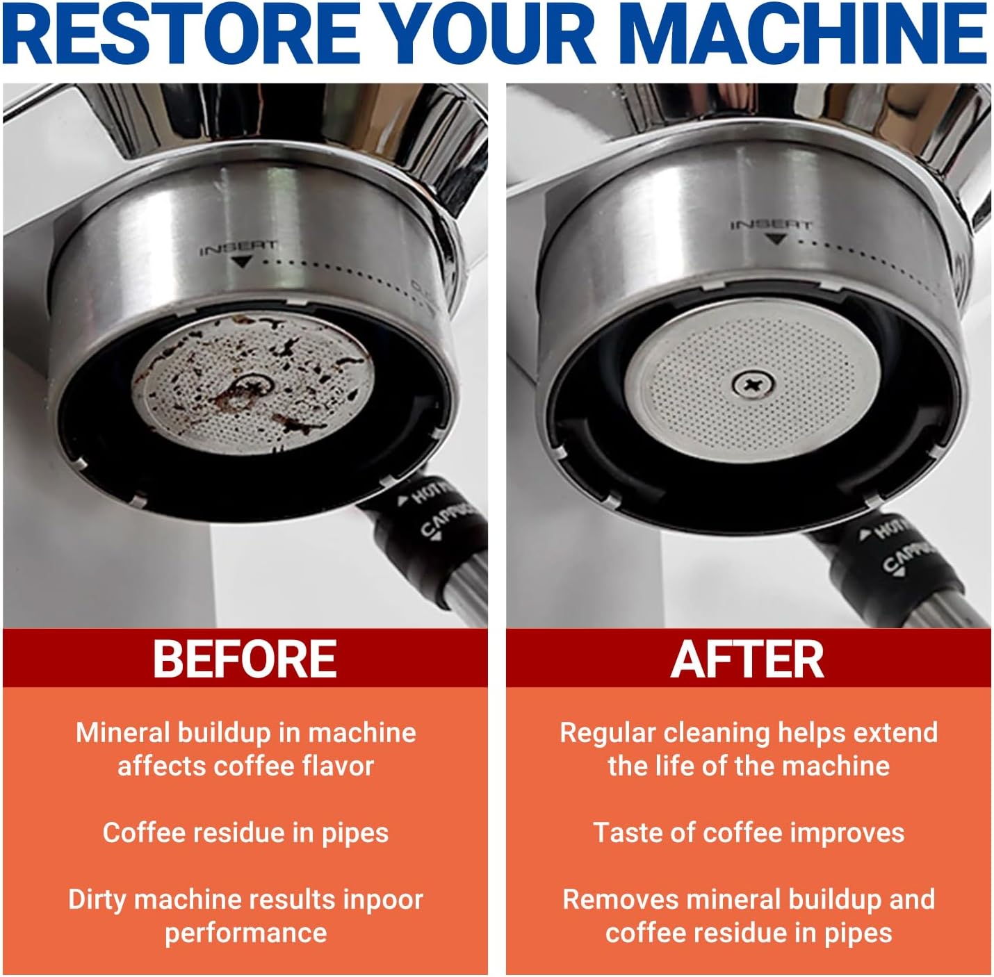 Coffee Machine Cleaner Descaler Tablets - 40 Count, Used for Nespresso, Keurig, Ninja, Delonghi, Miele, Coffee Maker Pot Descaling & Cleaning Tabs, Descale Drip Coffe And Espresso Machines