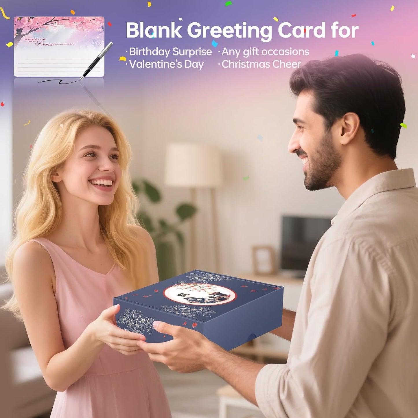 DELLAN Matcha Whisk Set, Cherry-Blossom Matcha Set Making Kit Includes Ceramic Matcha Bowl, Whisk and Holder, Bamboo Scoop, Scoop Rest, Sifter, Greeting Card and Tea Towel - 8 Pcs Matcha Set Pink