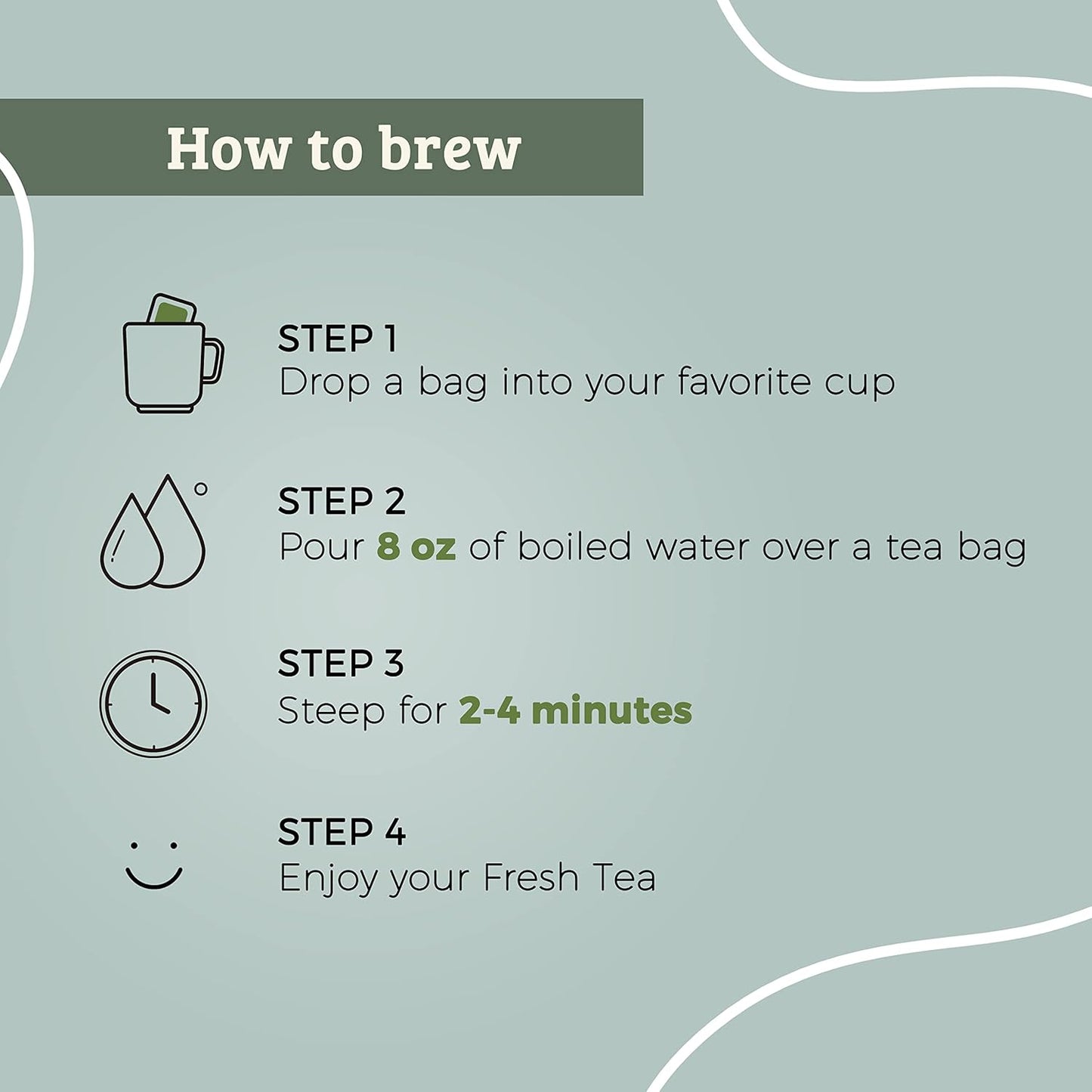 Fescha Organic Decaf Jasmine Green Tea Bags Flower-scented Tea (100-count), Eco-Conscious Tea Bags, Packed by Resealable Kraft Bag