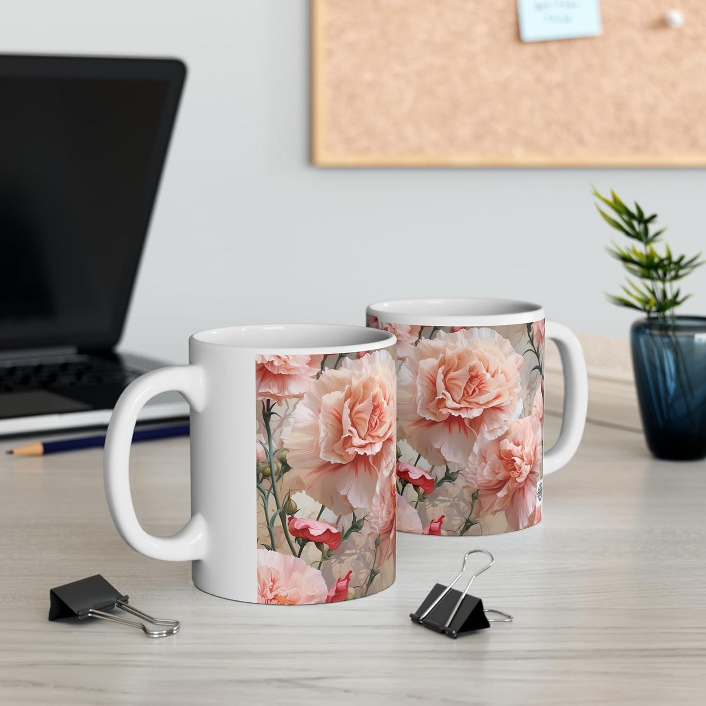 11 OZ Novelty Coffee Mugs - Christmas Gift (Carnation Mug)