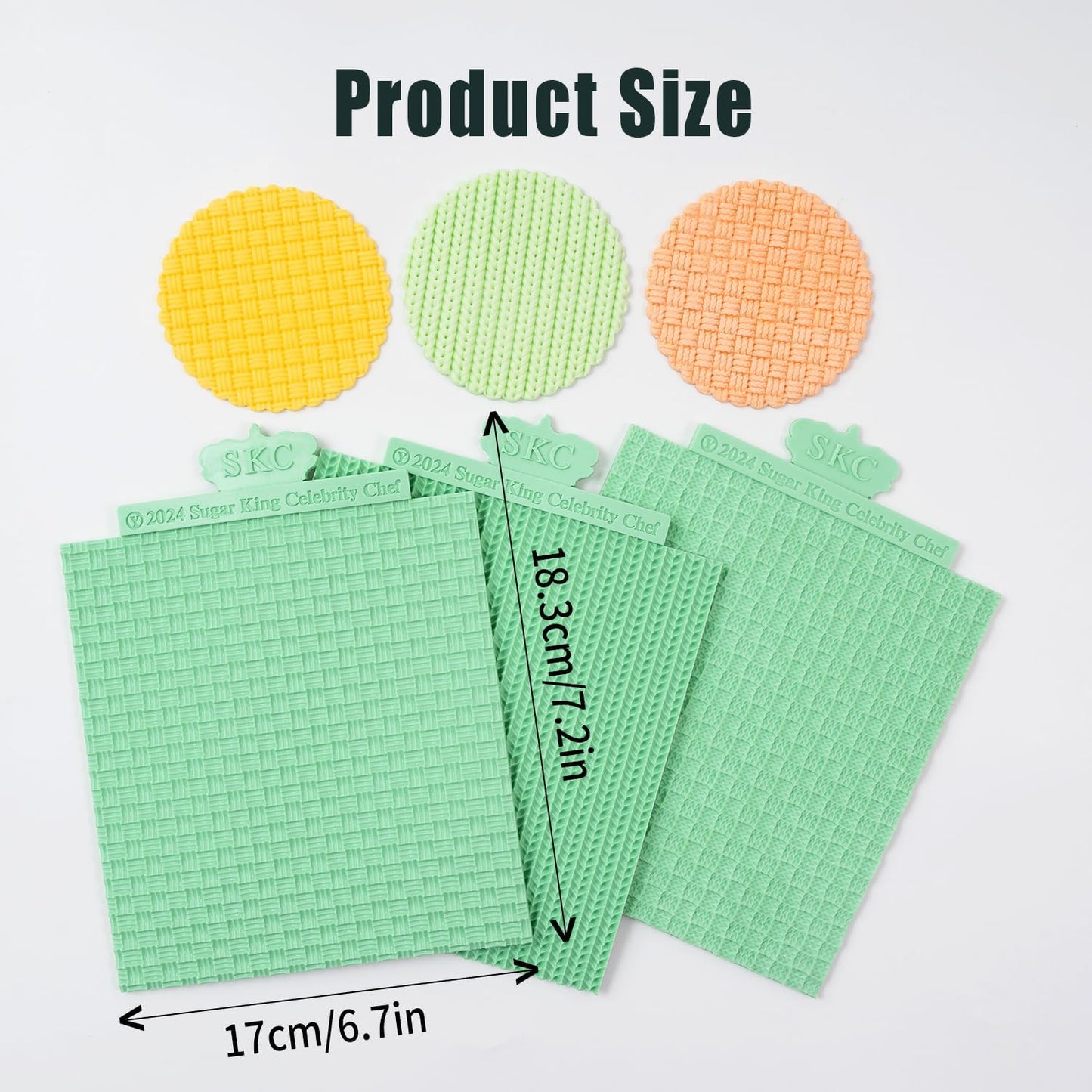 KALAIEN Sweater Texture Fondant Impression Mats Knit Fondant Embosser Texture Mats for Clay Cake Decorating Fondant Molds Set of 3