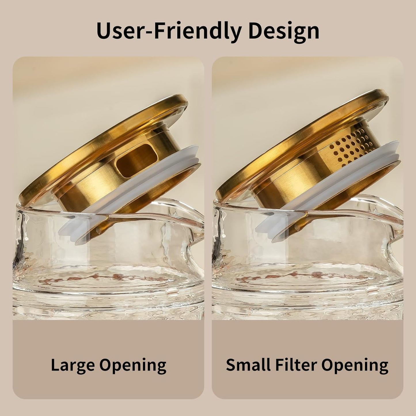 Glass Pitcher with Lid, 68 oz/2 Liter Vintage Water Pitcher, Clear Borosilicate Glass Water Carafe for Cold Brew, Coffee, Lemonade, Iced Tea, Juice, Beverage, Heat Resistant Water Glass Jug