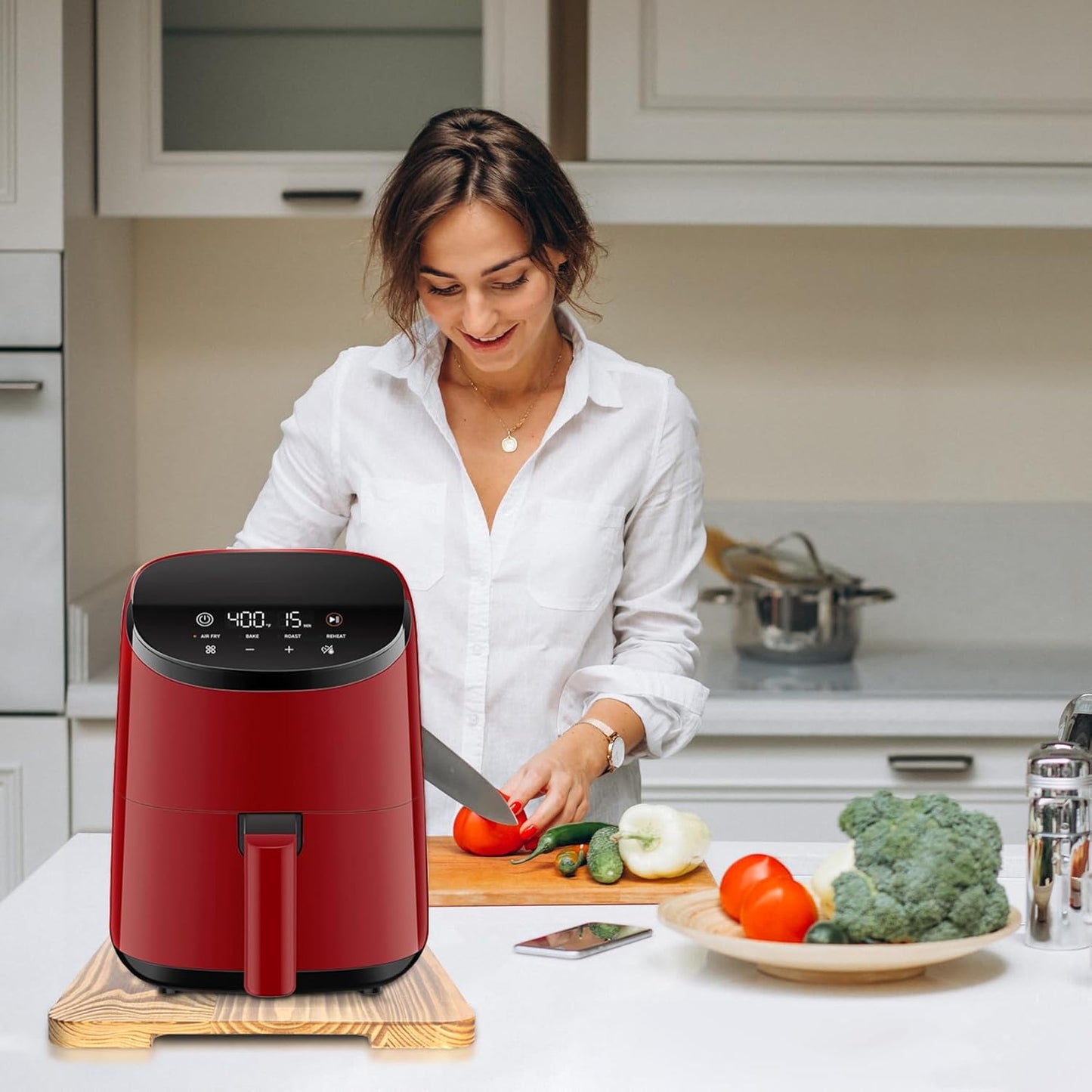 Appliance Slider 360° Rolling Tray for Coffee Maker- Wood Coffee Pot Slider Tray Countertop Rotation Sliding Tray with Wheels, Small Appliances Mat (Small 13.9"×9.4")