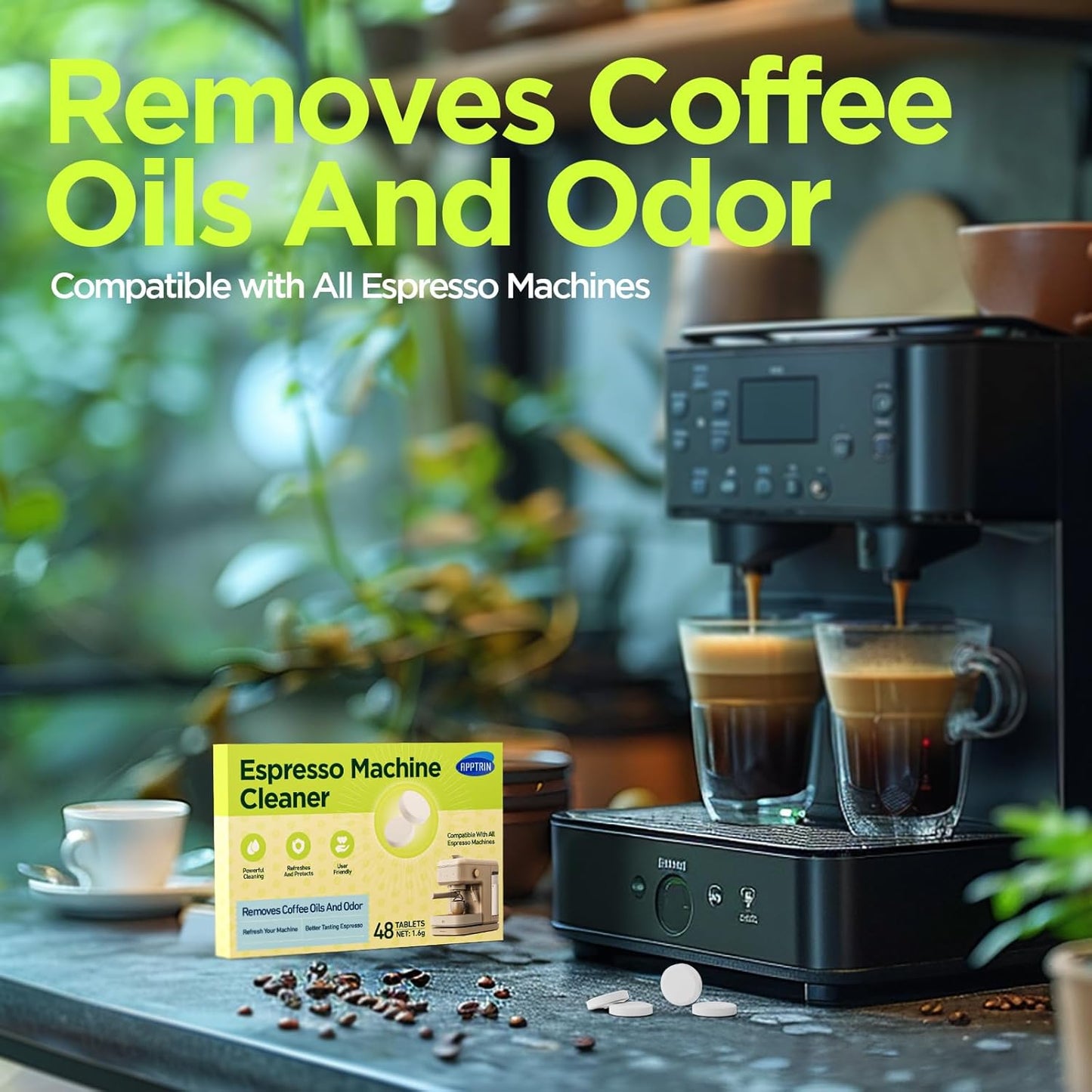 Espresso Machine Cleaning Tablets, Coffee Machine Cleaning Pods, Coffee Machine Cleaner for All Espresso Machine, 48 Pack