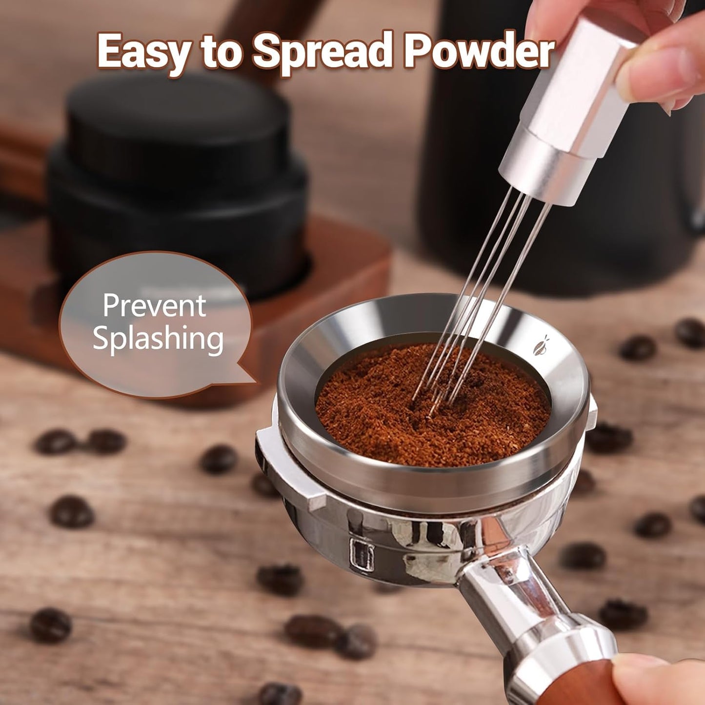 51mm Espresso Dosing Funnel, 304 Stainless Steel Coffee Dosing Ring, Portafilter Funnel with 6 Magnetic, Barista Tools Compatible with Breville 51mm Portafilter