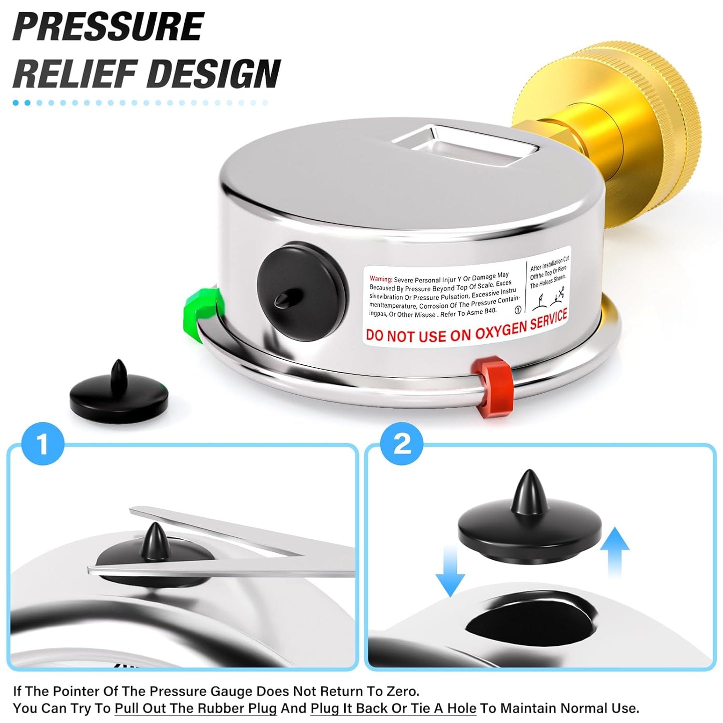 MEANLIN MEASURE 0~150Psi Stainless Steel Frame 3/4" Female 2.5" FACE DIAL Liquid Filled Pressure Gauge WOG Water Oil Air Water Pressure Test Table with Sealing Ring (with 2PCS Snaps)