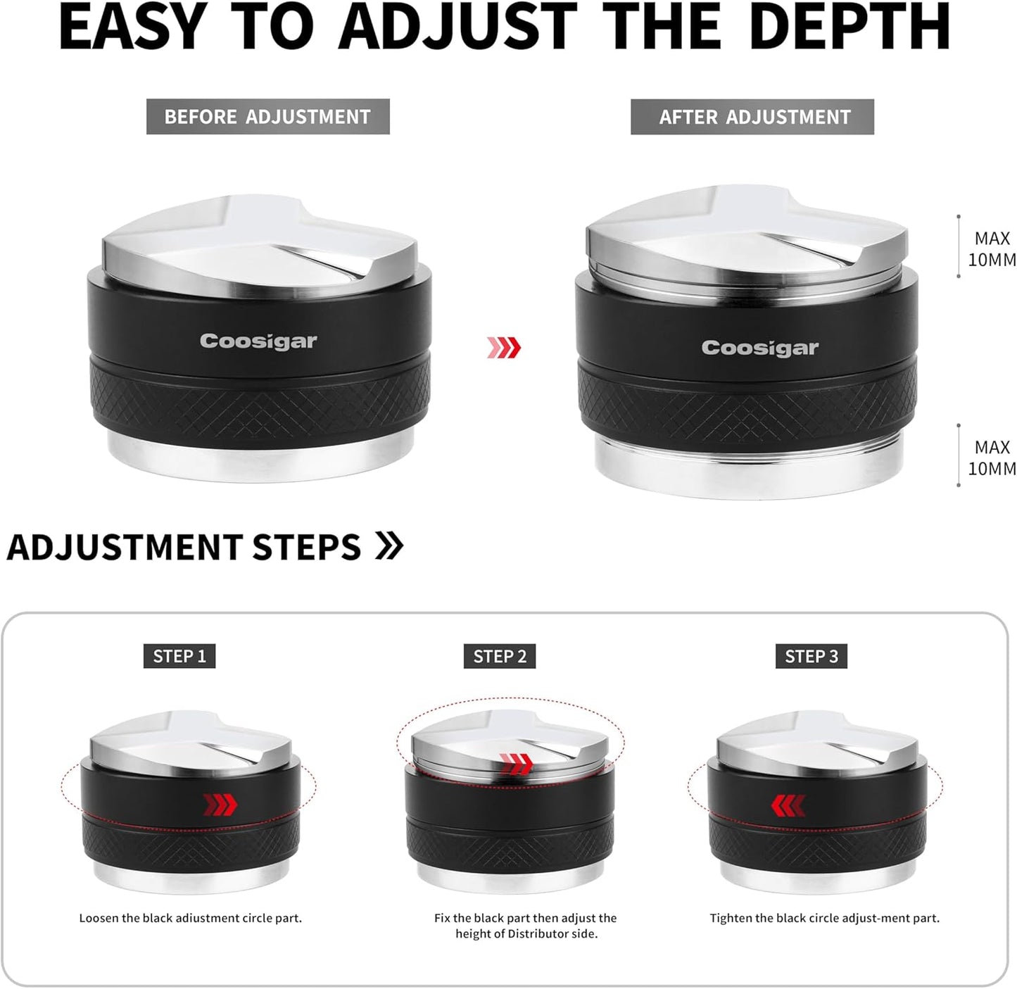 58mm Coffee Distributor and Tamper,Dual Head Coffee Leveler Fits for Gaggia E61 58mm Portafilter,Professional Espresso Hand Tamper.