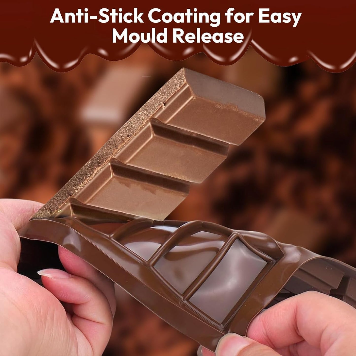 Chocolate Bar Mold, Silicone Thick Chocolate Bar Molds for Dubai Chocolate Bar Pistachio, Break Apart Candy Bar Mold for Stuffed Bars Knafeh Chocolate Bar Kit