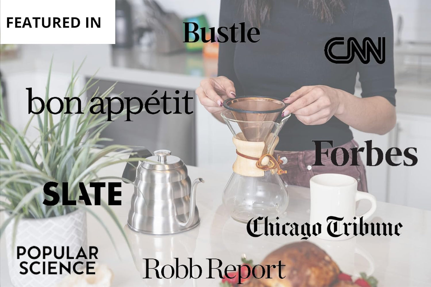 Barista Warrior Compatible for Chemex & Hario V60 Pour Over Coffee Filters - Reusable Stainless Steel - Best Coffee Maker and Bar Accessories (Silver)