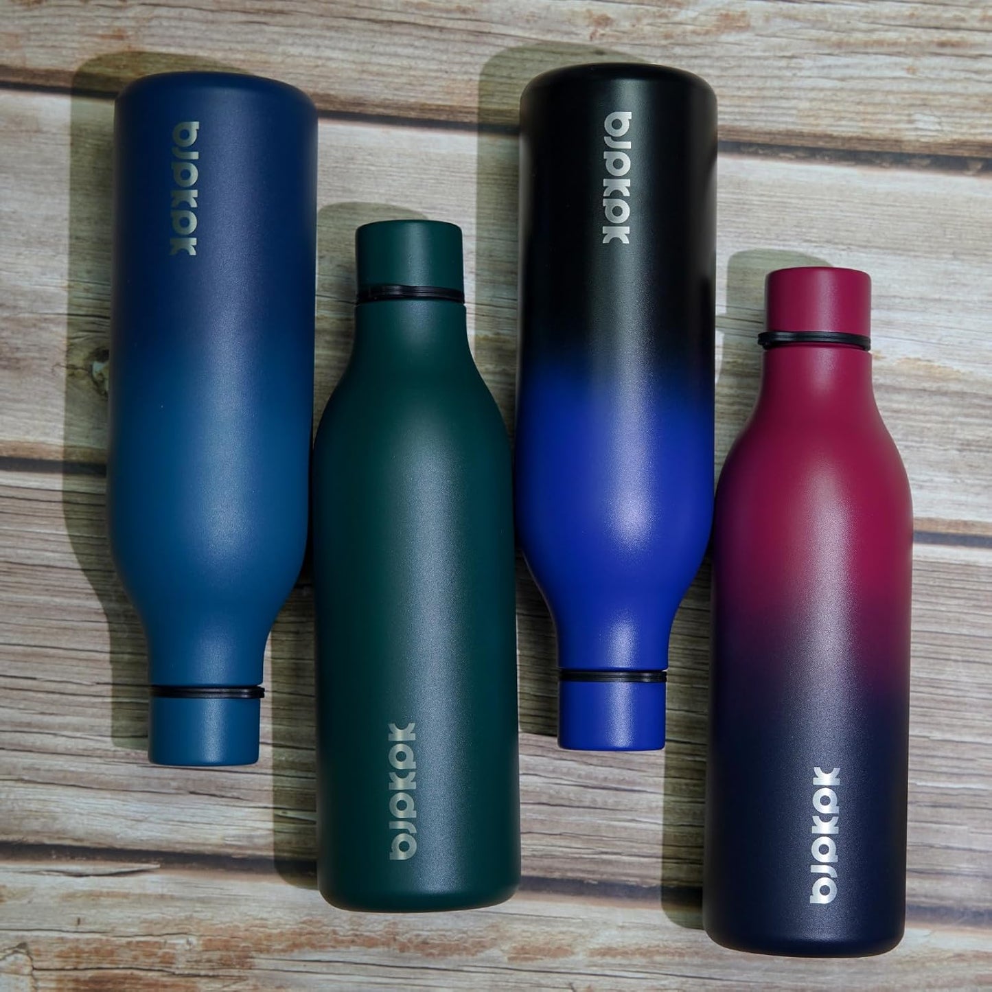 BJPKPK Insulated Water Bottles, 25 oz Stainless Steel Metal Water Bottle with Strap, BPA Free Leak Proof Thermos, Mugs, Flasks, Reusable Water Bottle for Sports & Travel, Black