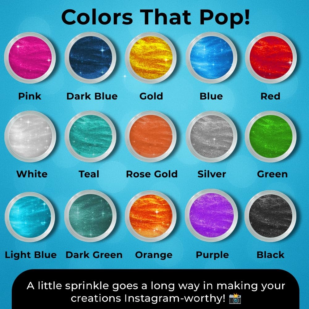 Bulk (20g) Light Blue Luster Dust Edible Glitter for Cocktails | Premium Edible Light Blue Luster Dust for Cake Decorations - Edible Glitter for Drinks Cupcakes Cookies Cakes Food Paint