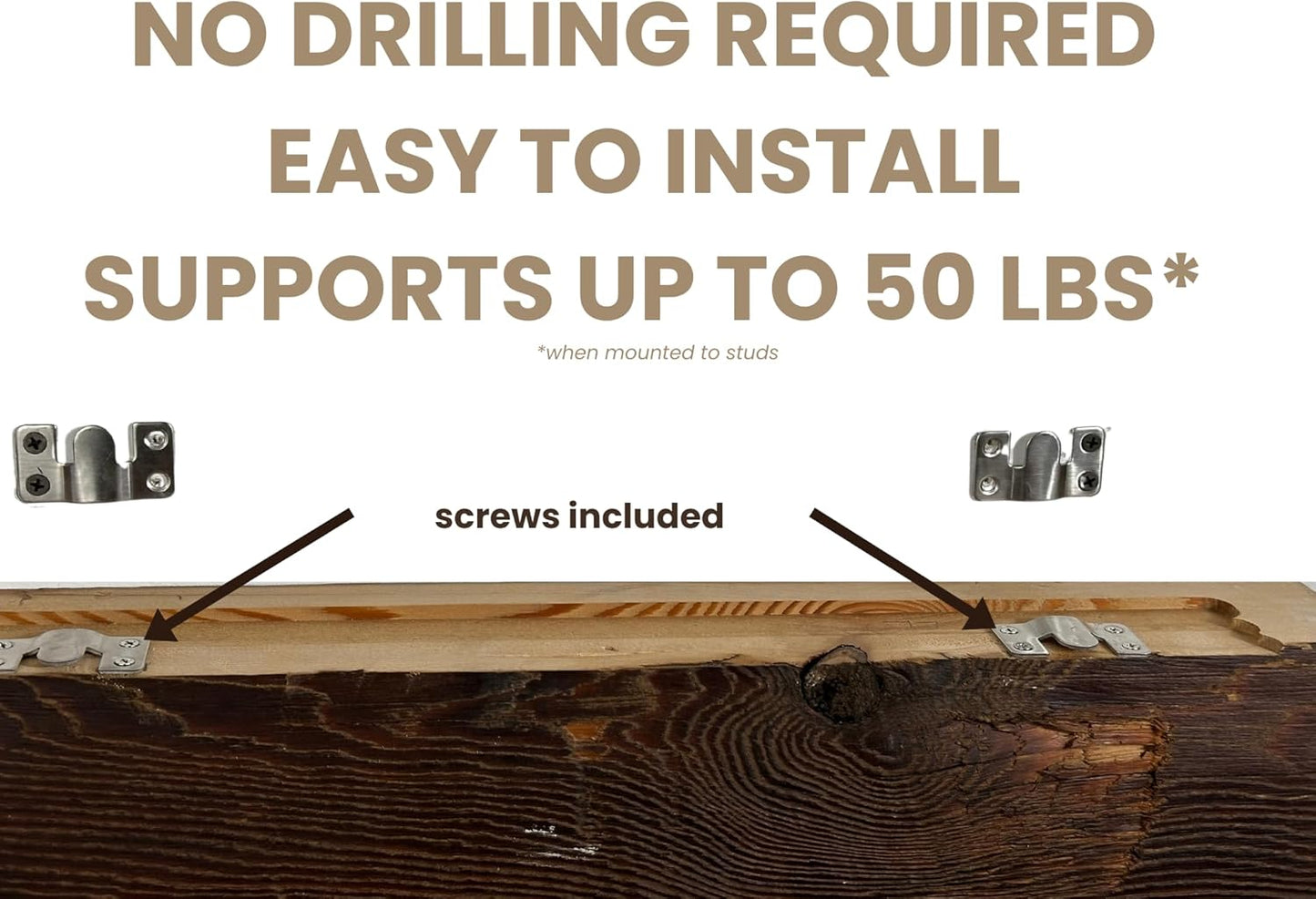 Modern Timber Craft Reclaimed Wood Floating Wall Shelf | Solid Rustic American Barnwood, Floating Shelf Brackets | 2.75" Thickness | 18" L x 7" D, Early American, Planed and Sanded, 2 Pack