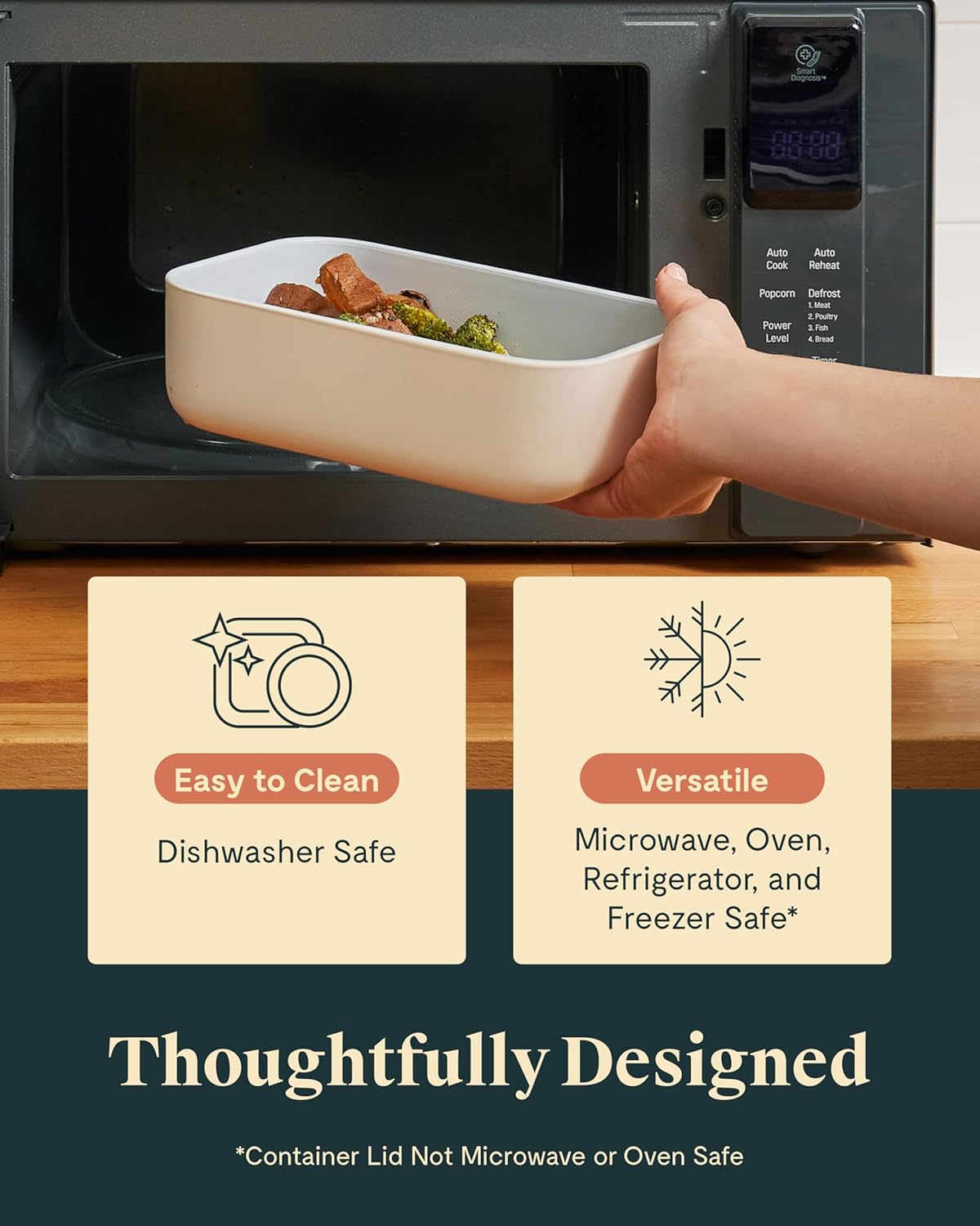 Caraway 6pc Glass Food Storage Set – 6.6 Cup Food Containers (6) - Ceramic Coated - Non Toxic, Non Stick with Lids - Microwave Safe - Navy