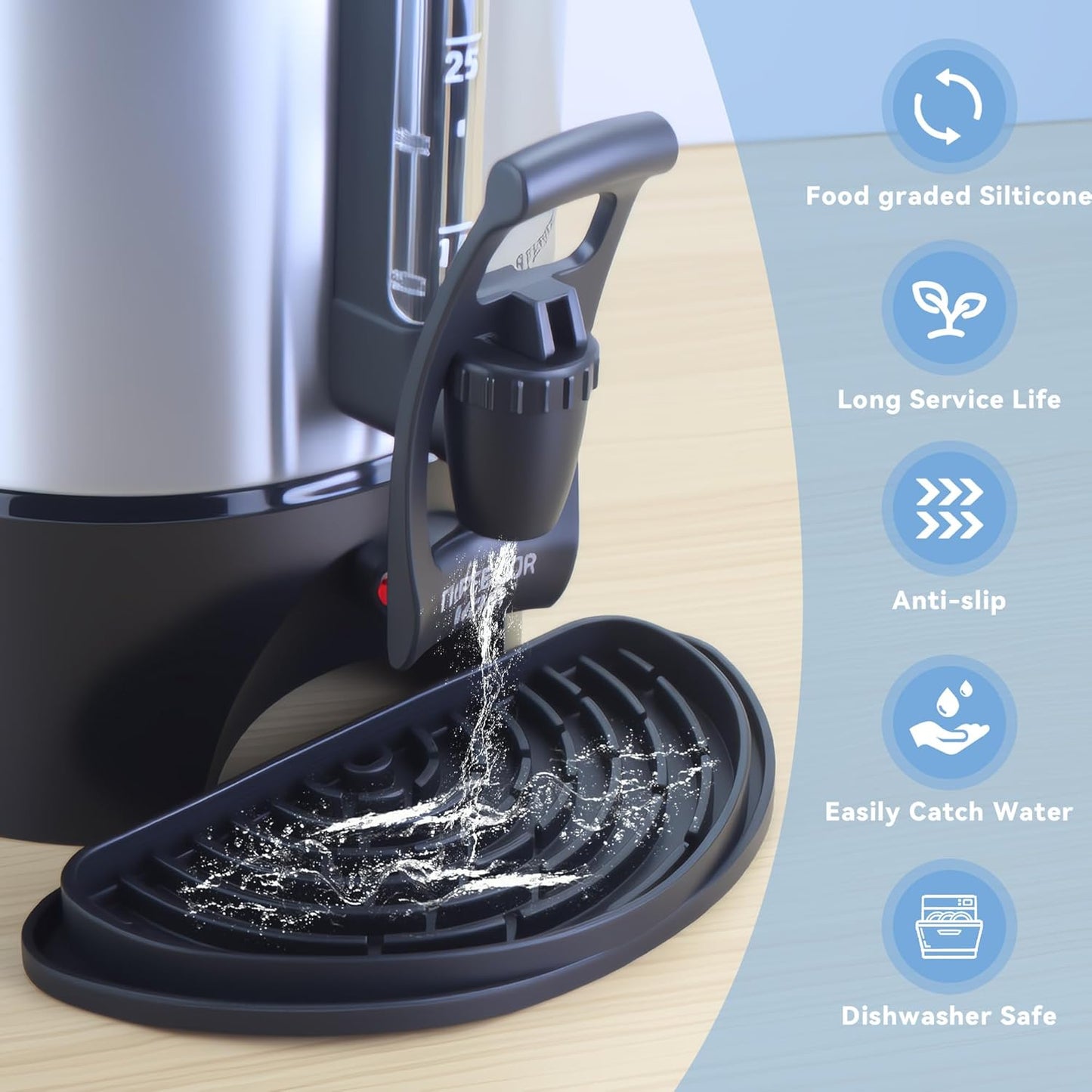 2 Pack Coffee Drip Tray for Hamilton Beach 45 Cup Coffee Beverage Dispenser, Silicone Drip Pan for Drink Dispenser