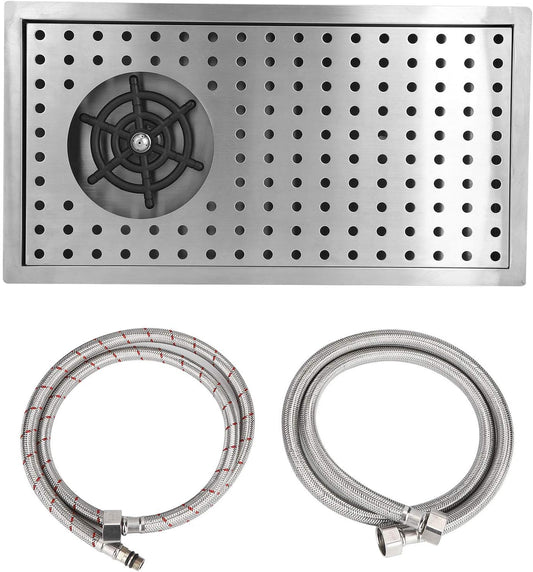 Fdit G1/2 Automatic Stainless Steel Cup Washer Cleaner Machine Rinser Pitcher Drain and Drip Tray Glass Rinser for Hotel Bar Pub Restaurant(2#)