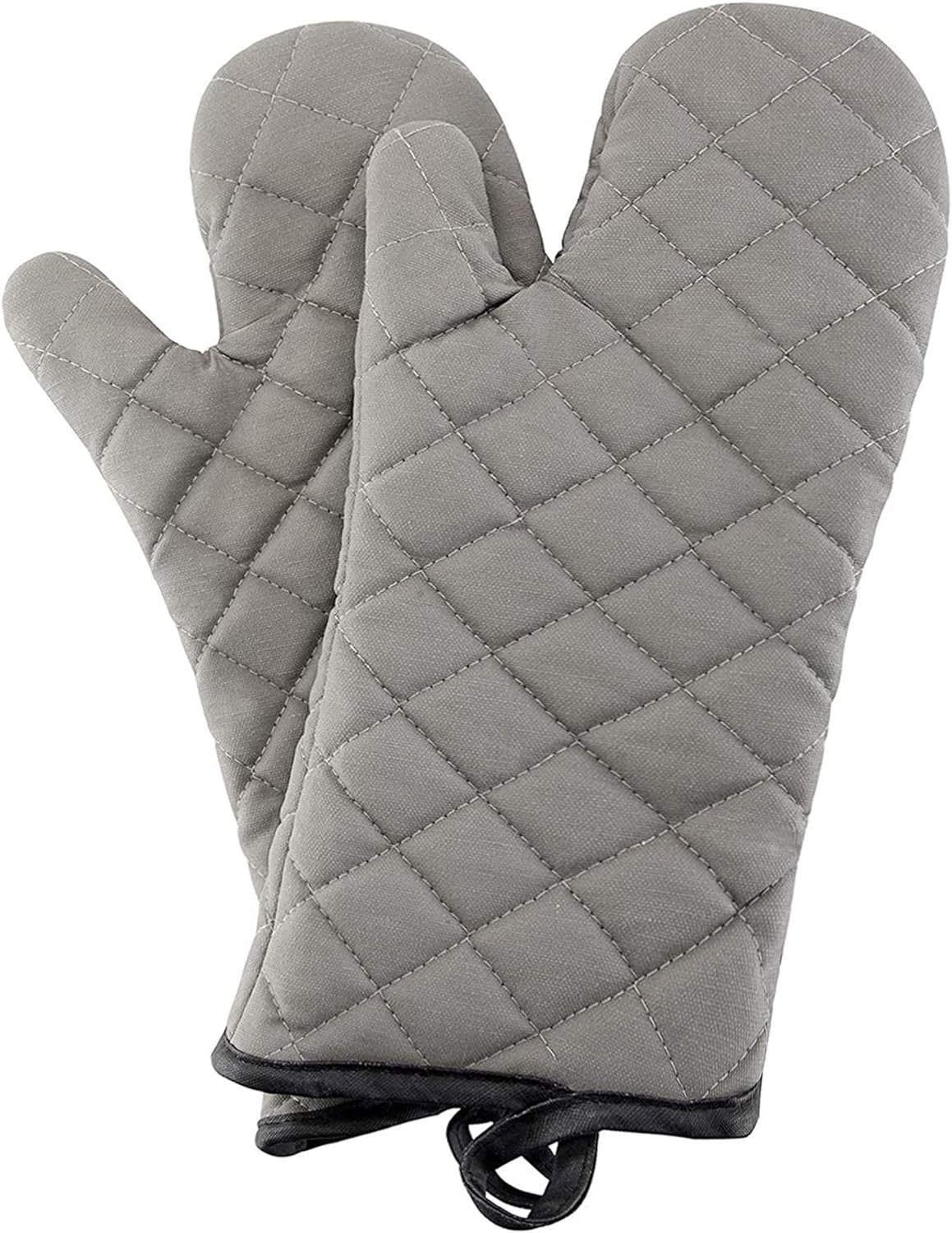 ARCLIBER Oven Mitts 1 Pair of Quilted Lining,Heat Resistant Kitchen Gloves,Classic Flame Oven Mitt Set,Grey 13 Inches