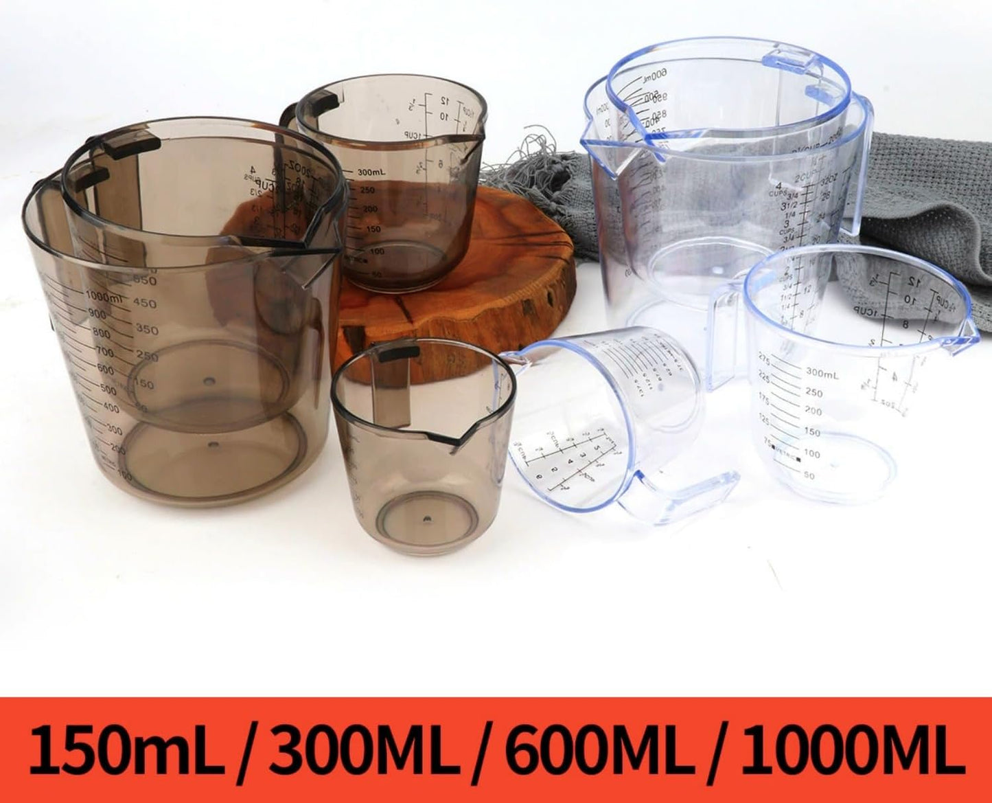 7x Stainless Steel Measuring Cups with 6x Measure Spoons Set,4x Plastic Measurings Cups for Liquids,Kitchen Gadgets for Cooking & Baking Utensils(17Pcs)