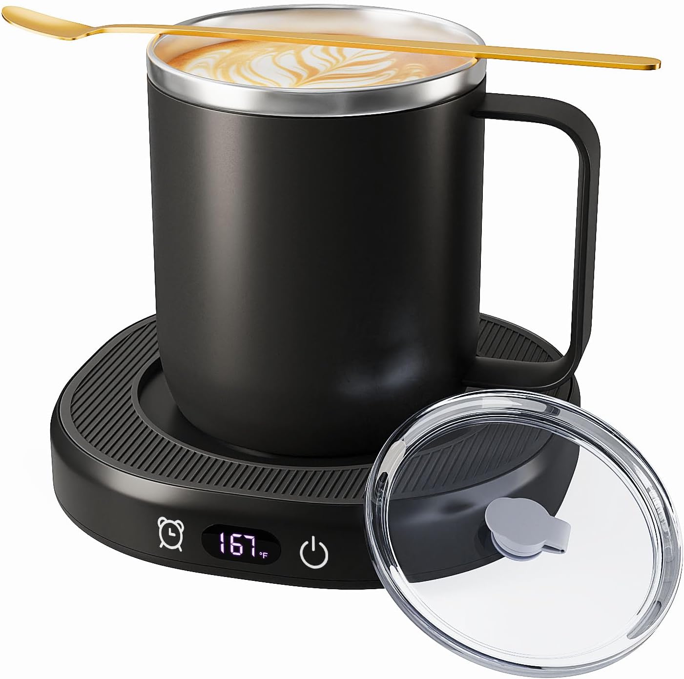 Coffee Mug Warmer & Mug Set for Desk Auto Shut Off, Smart Coffee Warmer & 14oz Cup, Fast Heating Electric Coffee Cup Warmer 4 Temperature Control Setting 8H Timer Candle Tea Beverage Warmer for Coffee