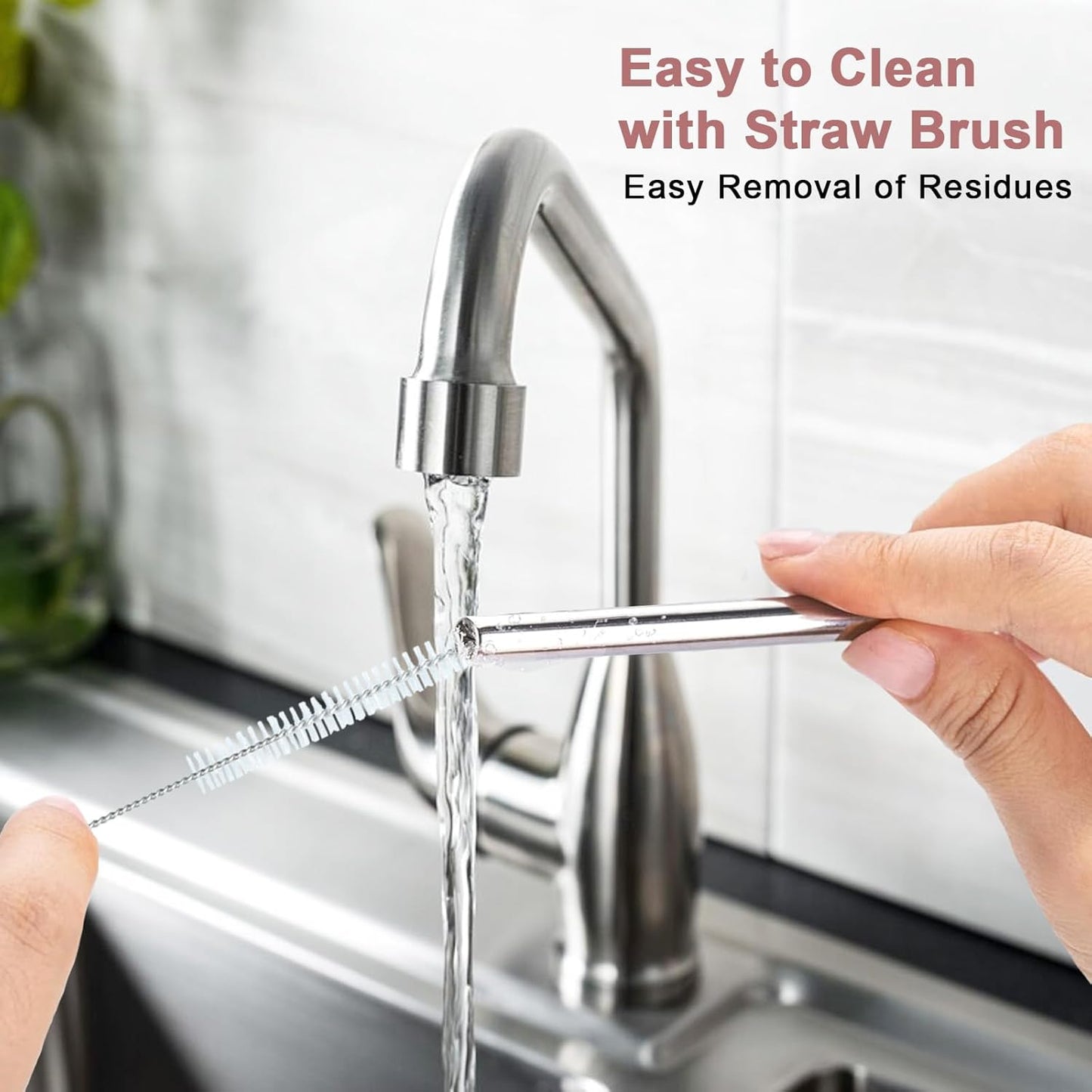 Replacement Straws for 40oz Tumblers,Metal Straws Reusable Compatible with Stanley 40oz Cup, 40 oz Tumbler Straw,4 Pack 12" Extra Long Stainless Steel Straws with Silicone Tips and Cleaner Brush