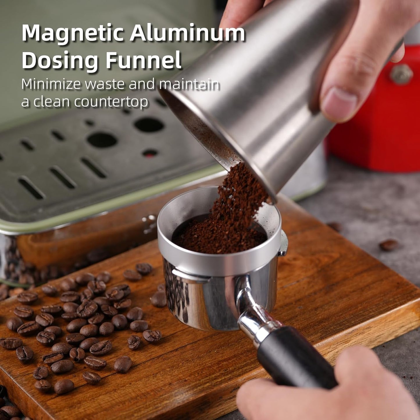 51mm Espresso Accessories Kit,316 Stainless Steel WDT Tool Espresso,Dosing Funnel and Puck Screen Set，Espresso Distribution Tool,Espresso Coffee Stirrer for Barista