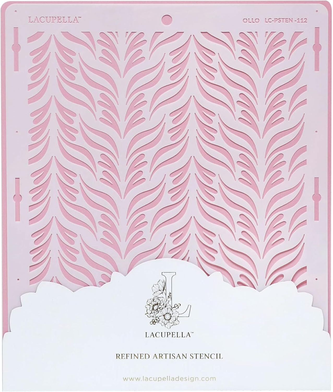 Cake Stencil - Seamless Delicate Pattern for Decorating Tall Double Barrel Cake to Use with Buttercream, Royal Icing, Ganache, Paint, Airbrush (OLLO)