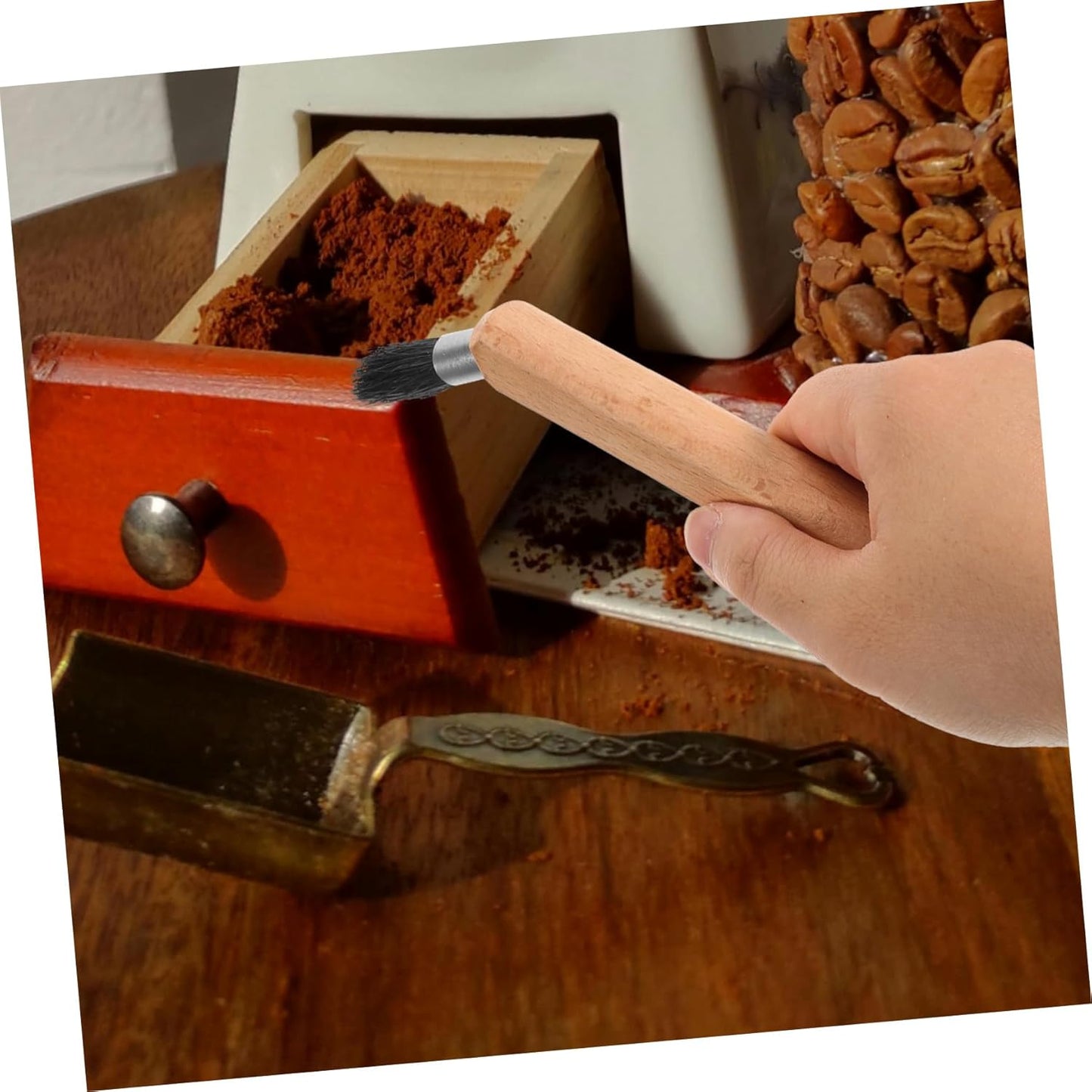 ARTIBETTER 3pcs Professional Coffee Machine Cleaning Brush Natural Bristles Essential Espresso Tool for Thorough Cleaning and Maintenance of Coffee Grinders and Machines