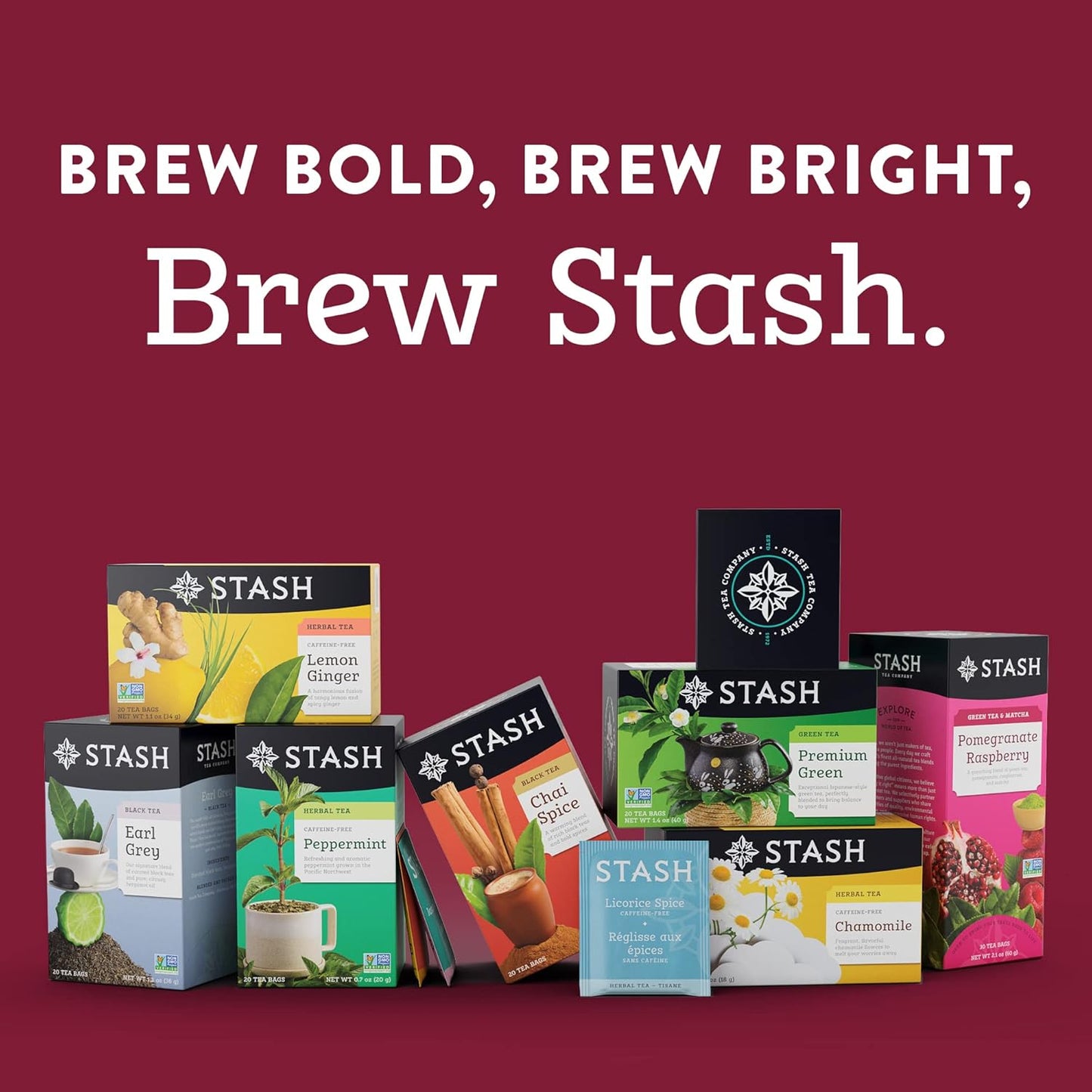 Stash Tea Christmas Eve Herbal Tea - Naturally Caffeine Free, Non-GMO Project Verified Premium Tea with No Artificial Ingredients, 18 Count (Pack of 6) - 108 Bags Total