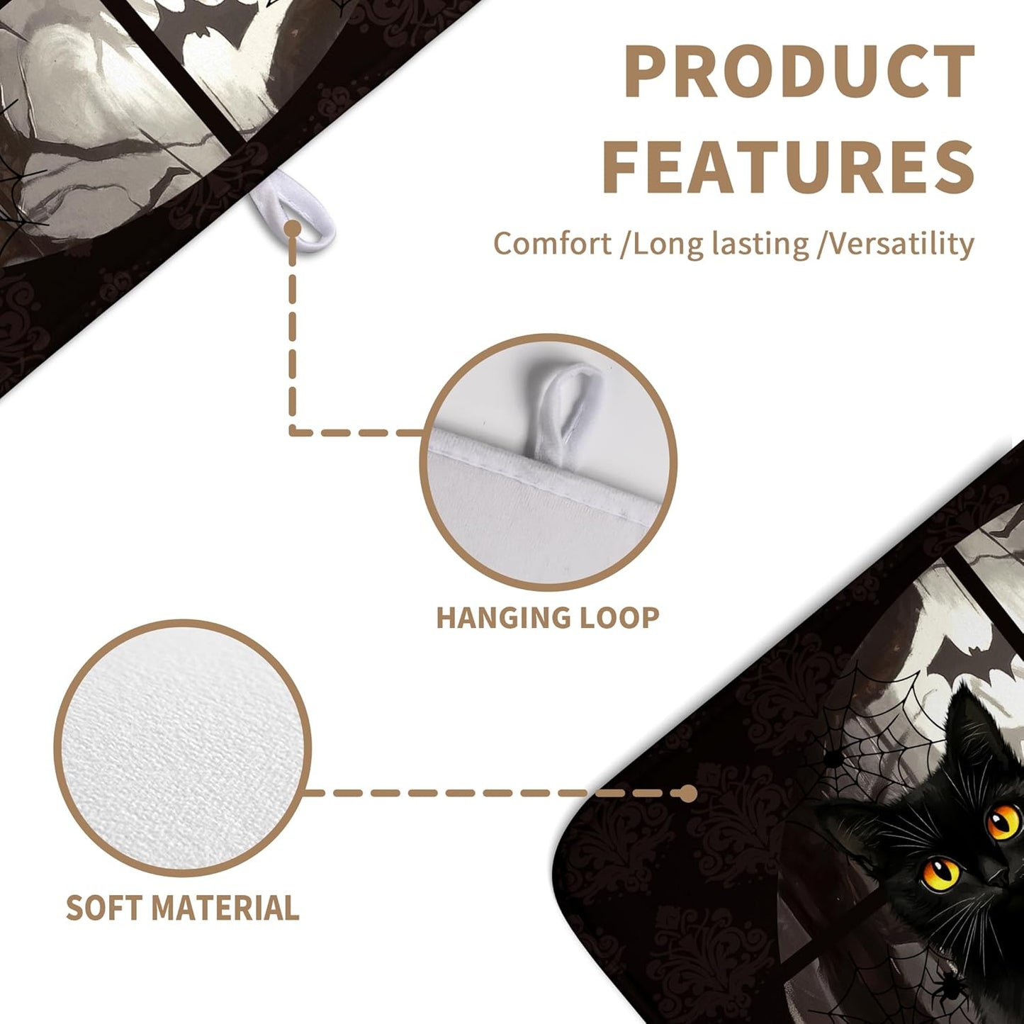 Halloween Black Cat Dish Drying Mat Fall Halloween Pumpkins Large Kitchen Mats Dish Drying Pad Absorbent Dish Dryer Mat for Kitchen Countertops Microfiber Drainer Pad Dish Drying Mats (18x24 in)