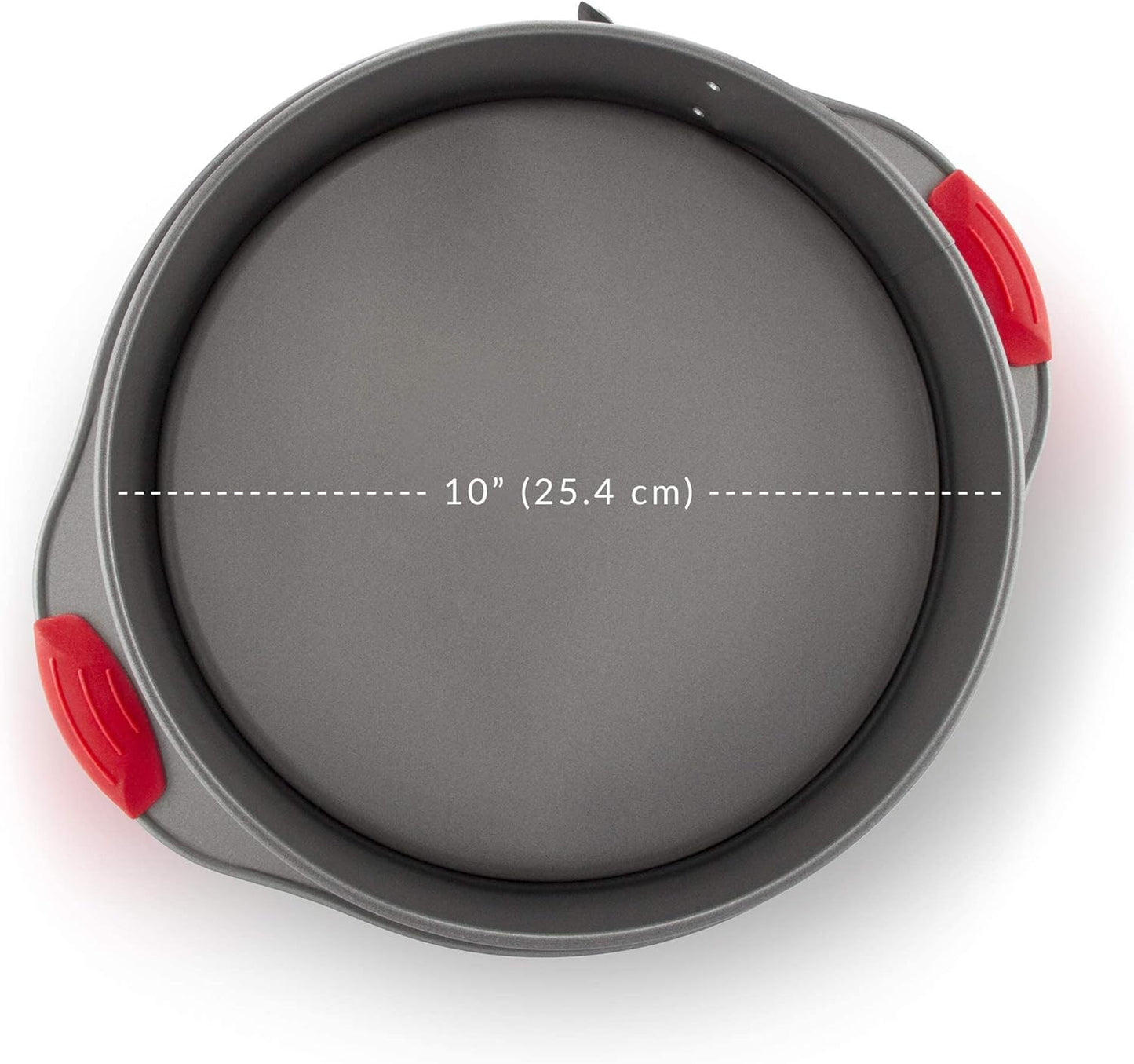 Boxiki Kitchen 10 Inch Nonstick Springform Pan, Professional Spring Form and Cheesecake Baking Mold, Leakproof Cake Pan with Silicone Handles