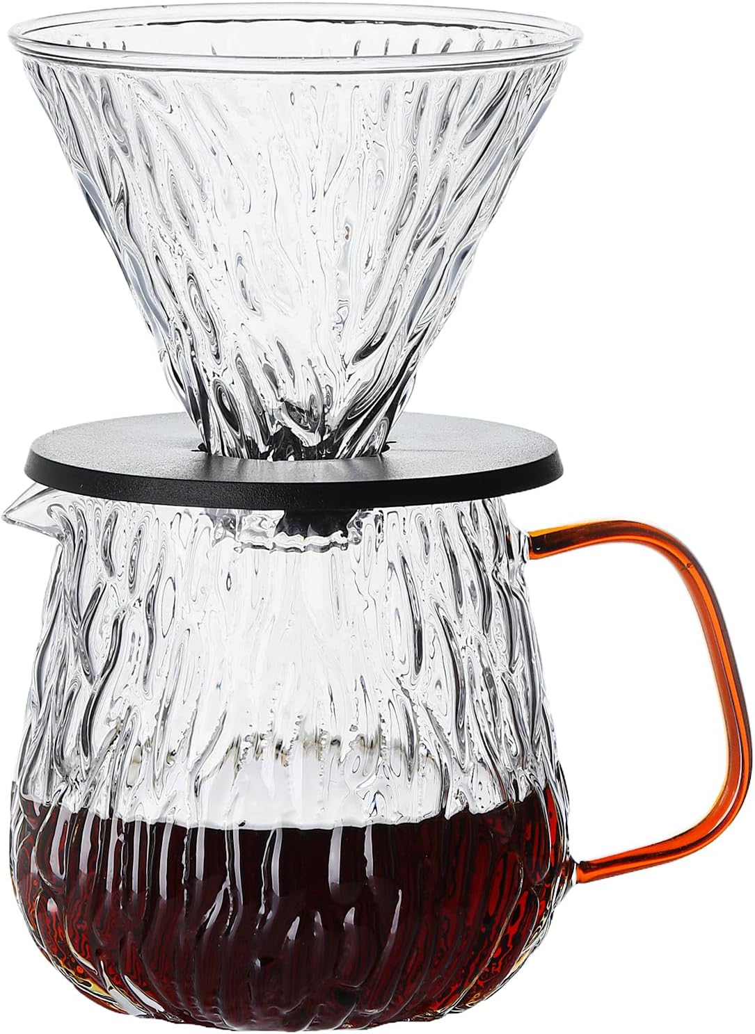 Unbreakable - Pour Over Coffee Maker 650ML/22OZ, Heat Resistant Borosilicate Glass Dripper with Filter Holder, BPA-Free Manual Coffee Brewer for Home and Office Use