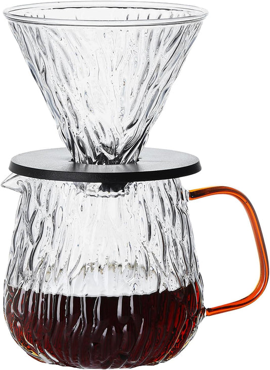 Unbreakable - Pour Over Coffee Maker 650ML/22OZ, Heat Resistant Borosilicate Glass Dripper with Filter Holder, BPA-Free Manual Coffee Brewer for Home and Office Use