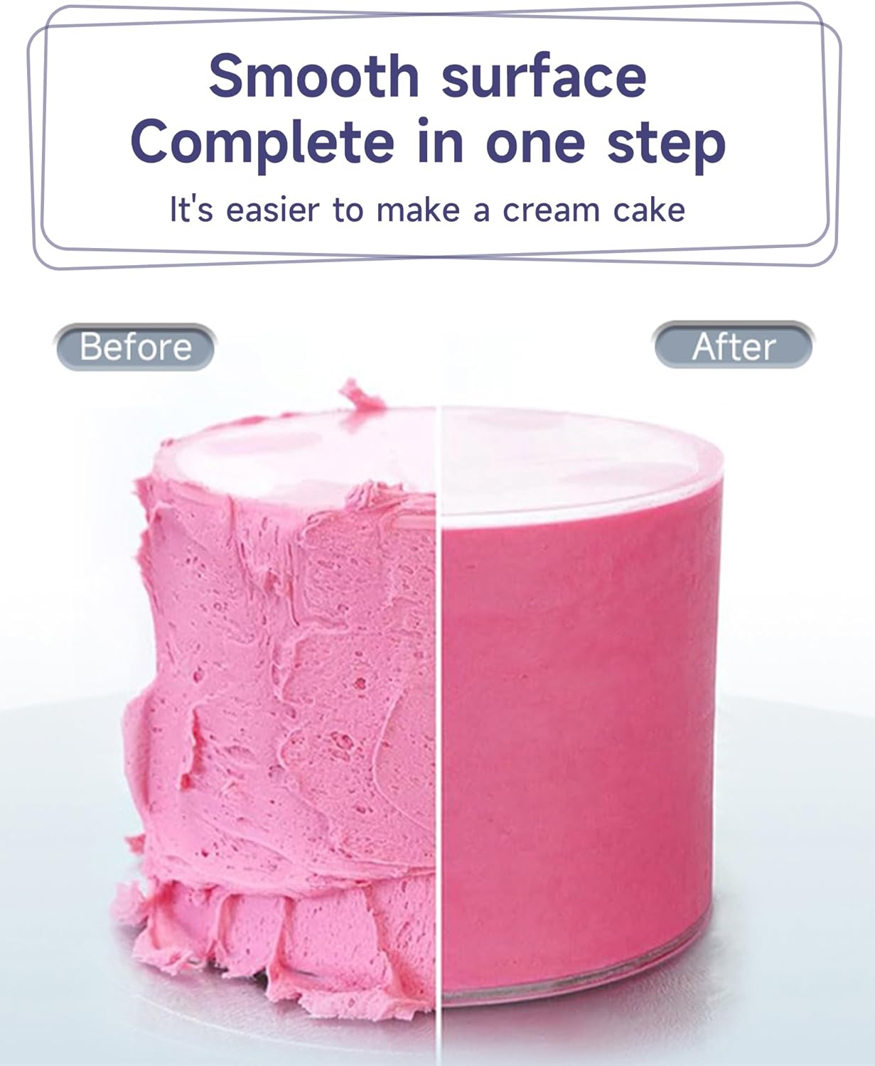 12 Inch Stainless Steel Cake Scraper Set of 2, Metal Cake Scraper Double Sided Patterned Edge for Icing Smoother,Tall Cake Scraper, Cake Combs for Buttercream