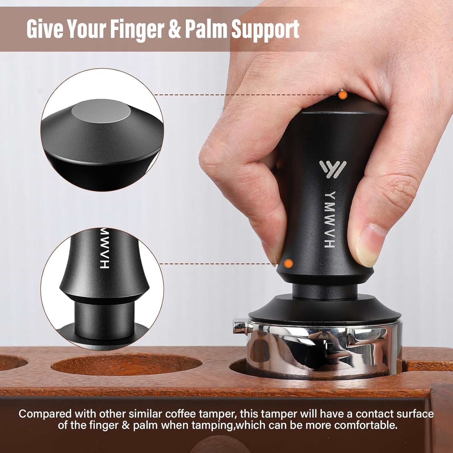 51mm Espresso Tamper, Premium Barista Coffee Tamper with 20lb/30lbs Replacement Springs & 100% Stainless Steel Ripple Base, Constant 30lb, Compatible with Delonghi Espresso Coffee Machine