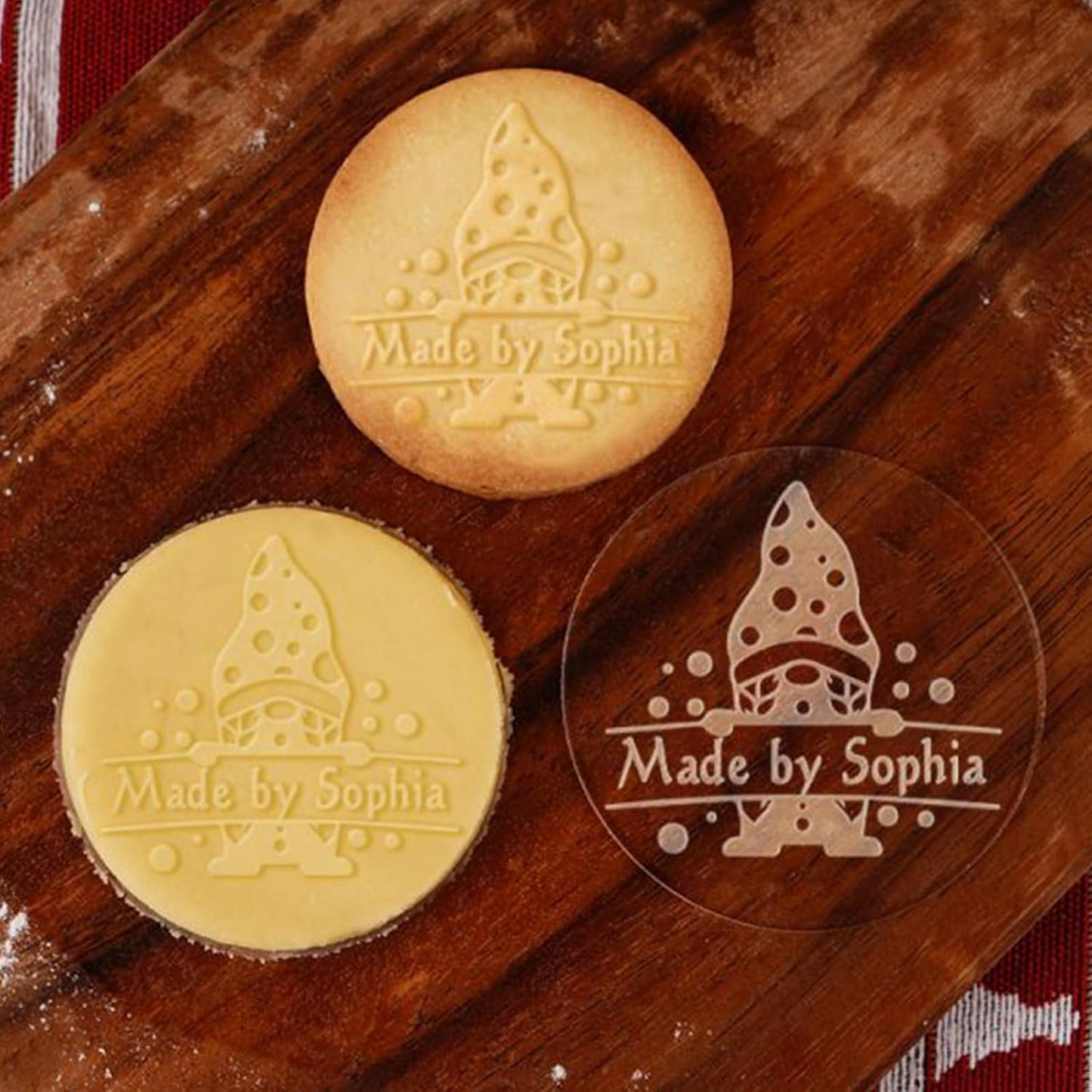 2025 Personalized Christmas Cookie Stamp Unique 3D Embossed Design Fun Tool for Baking Art (E)