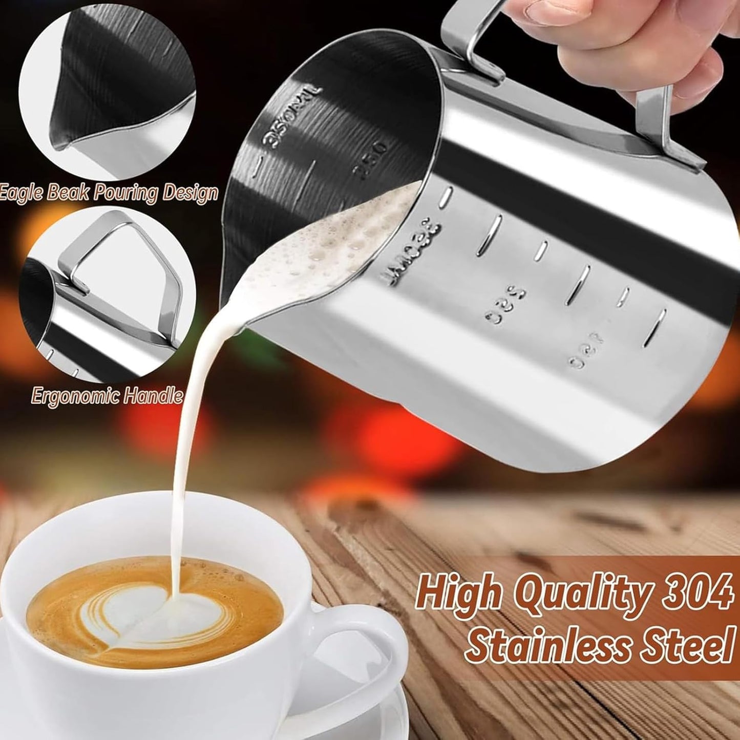 Coffee Tamper, 22 PCS Espresso Accessories Including 58mm Coffee Tamper WDT Tool Tamper Mat Coffee Stirrer Latte Art Pen Milk Frothing Pitcher Coffee Stencils