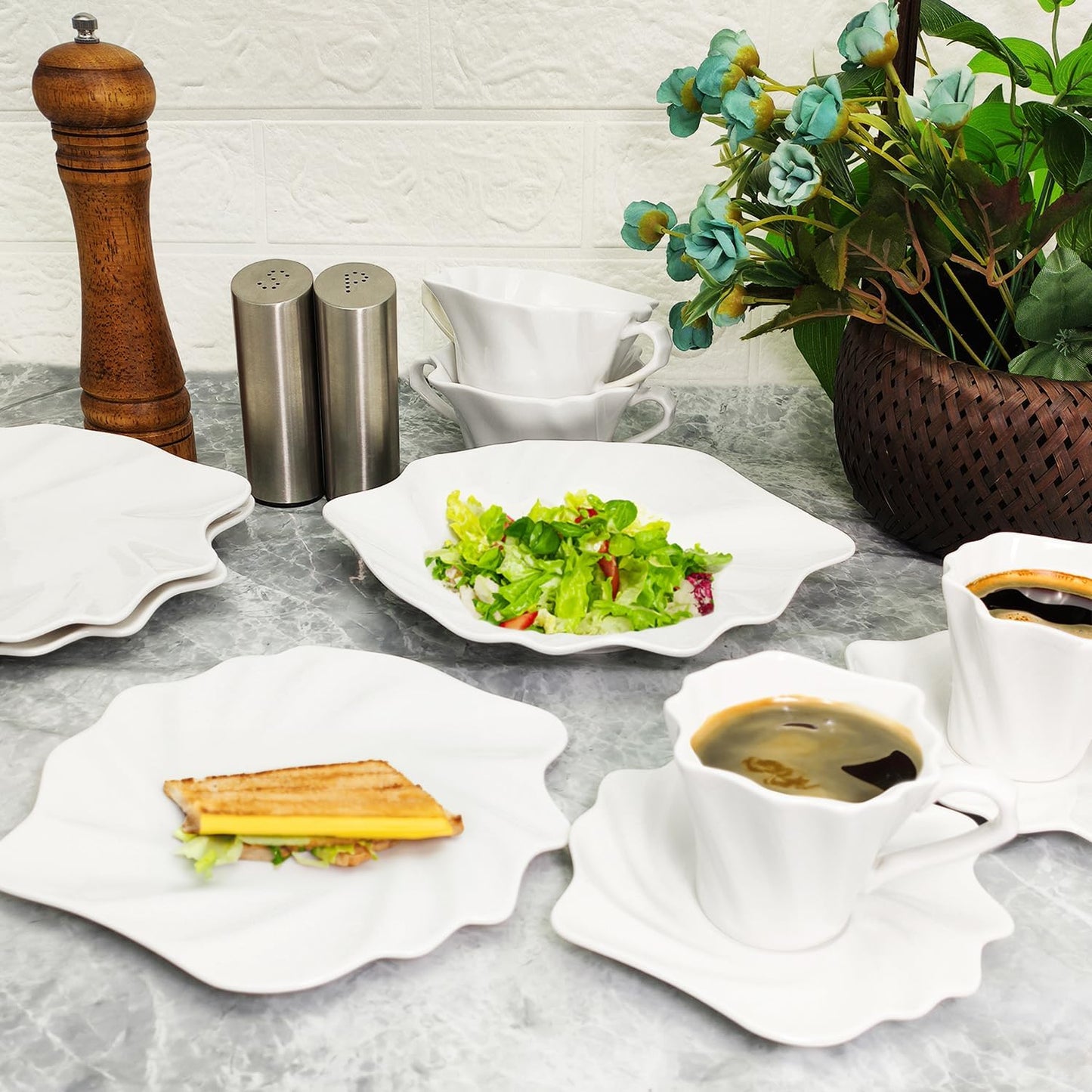 4.25 oz Espresso cups set of 4 | Italian style espresso cups and saucers | Porcelain espresso cup set | Espresso mugs | Demi tasse cups | Espresso cups and saucers|tea cup and saucer