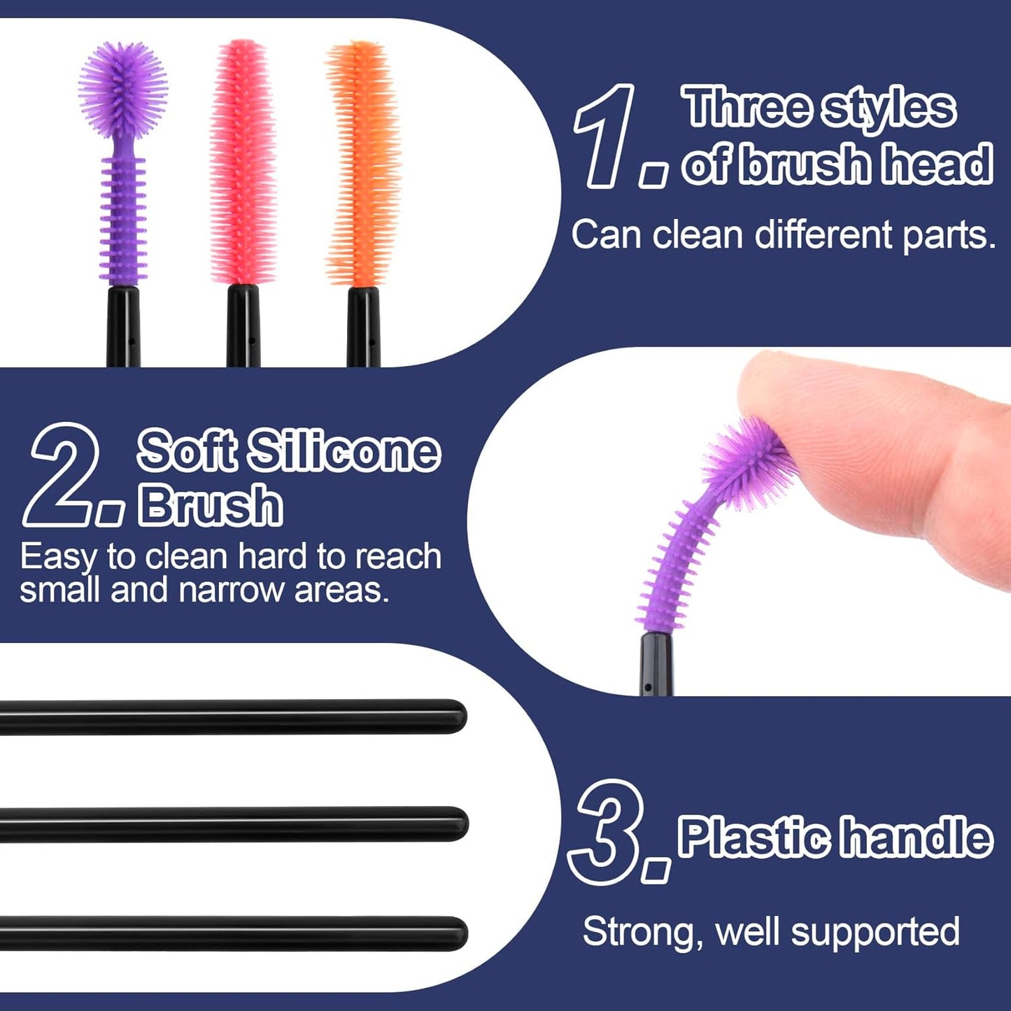 OIIKI 12 pcs Crevice Cleaning Brushes, Silicone Nook and Cranny Sewing Machine Cleaning Brushes, Tiny Cleaning Brushes for Small Crevices, Machine Gaps, Computer Keyboards (Orange, Purple, Red)