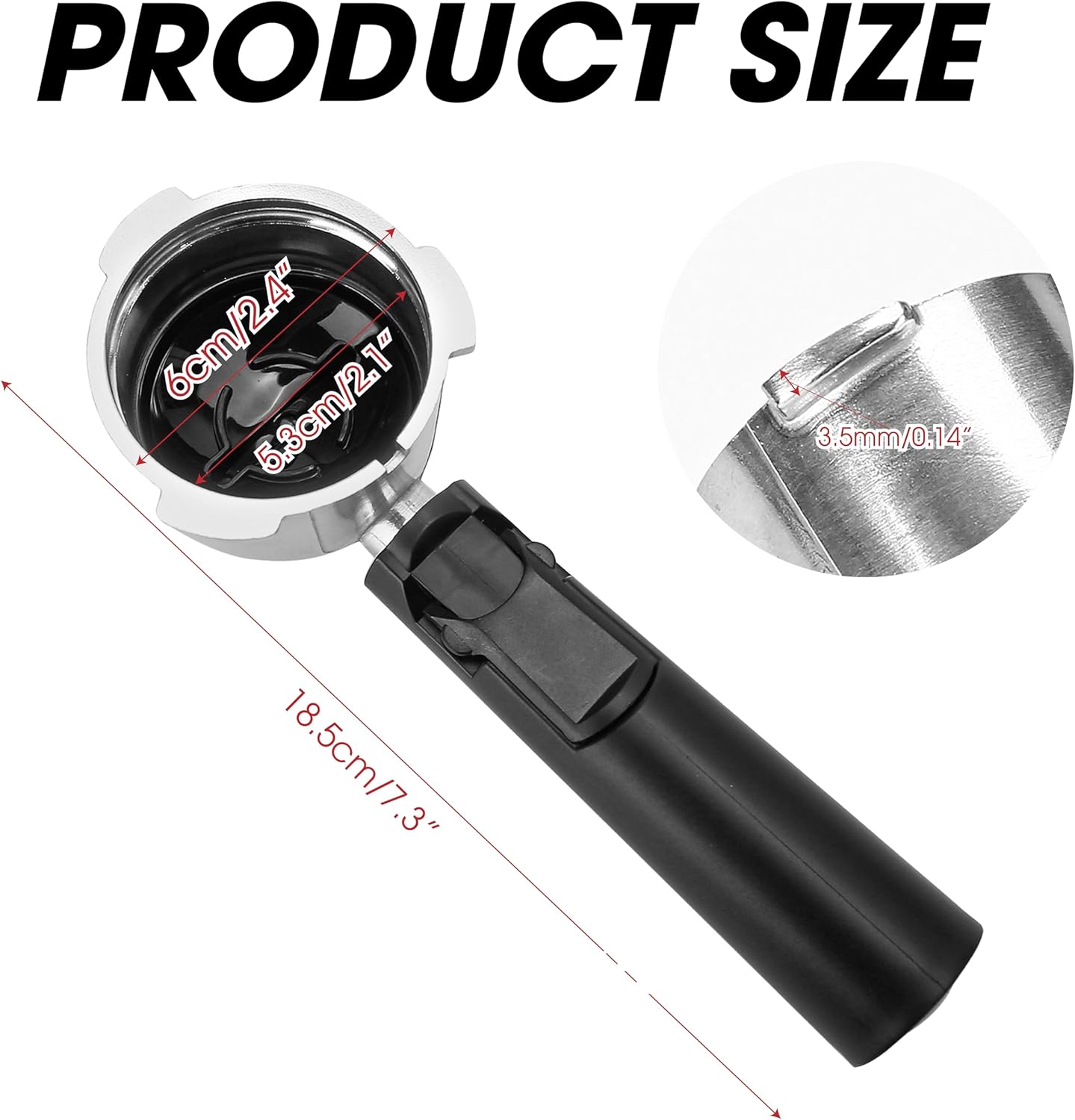 Coffee Espresso Machine Handle Replacement Parts, Cafe Bracket Handle for Lidl Silvercrest CM4621 CM4216 KF5002 KF500S Barista (for 51mm Portafilter Basket - Not included)