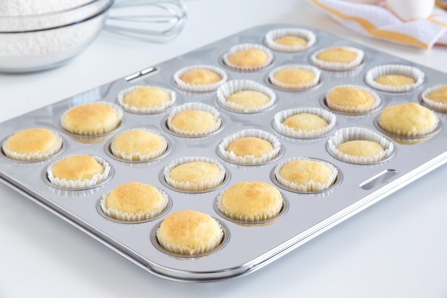 Fox Run Mini Muffin and Cupcake Pan, 24 Mini Cups, Stainless Steel Baking Pan, 10.5 x 13.75 x 1.5 inches,