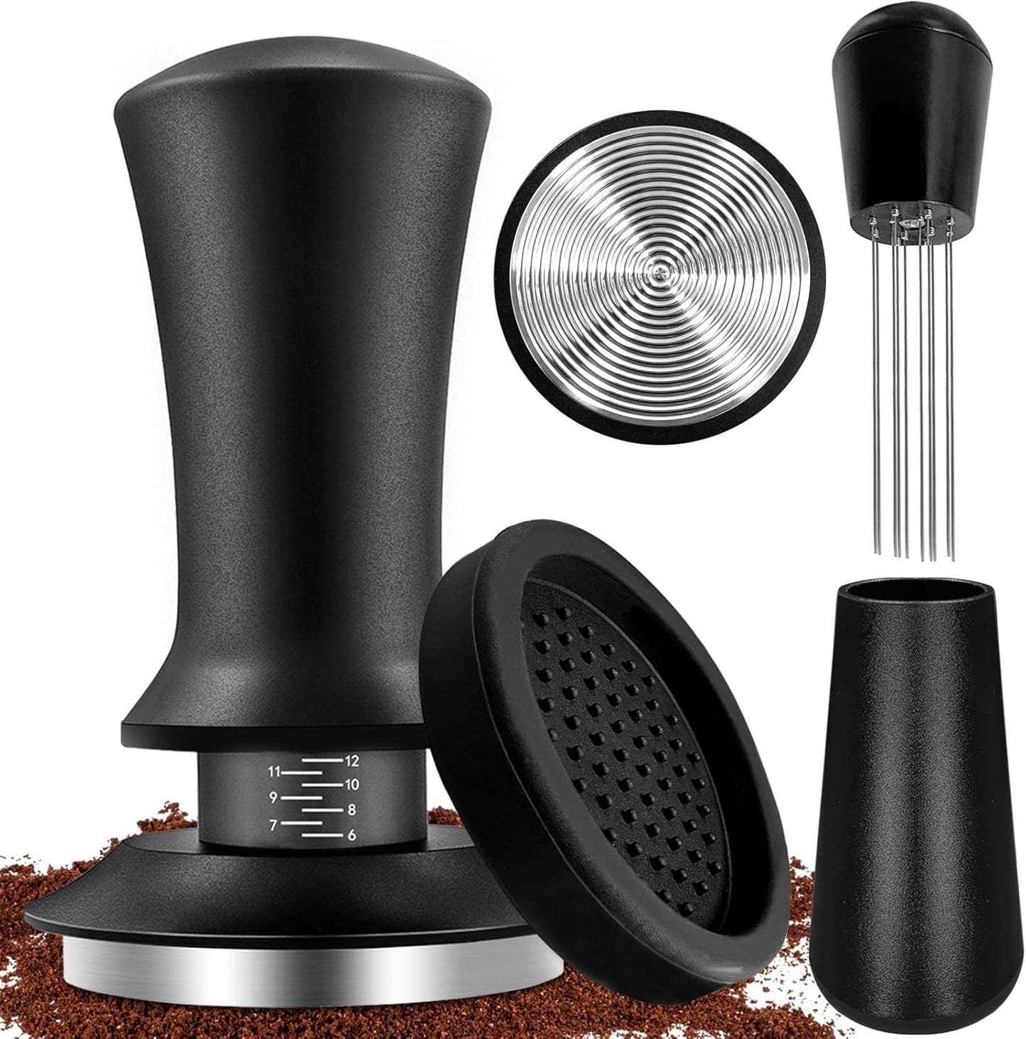 51mm Espresso Accessories Kit, Coffee Tamper Set, Spring Loaded Calibrated Tamper, WDT Tool Espresso and Tamper Mat, 51mm Espresso Tamper Kit for Espresso Coffee Machines, Barista Kit