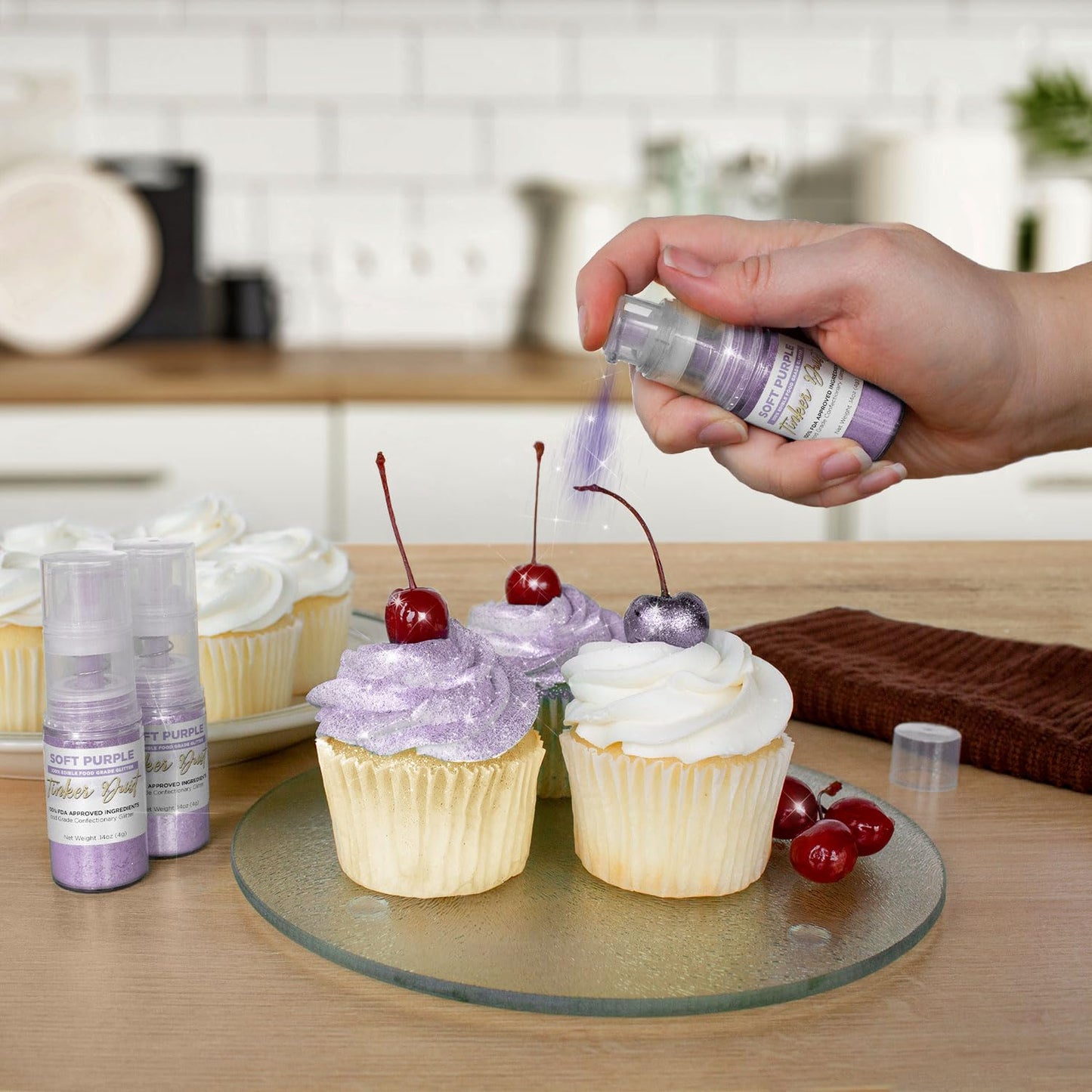 Bakell - Soft Purple Tinker Dust (4g, 1x Mini Spray Pump) Edible Glitter for Food, Desserts, and Beverages!