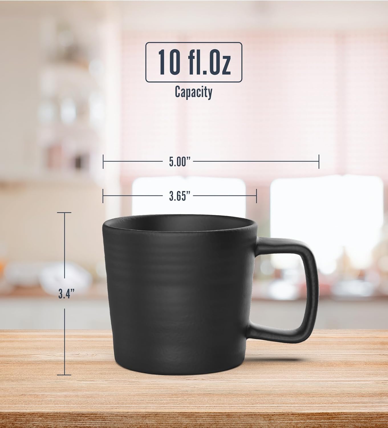 Pour Over Drip Coffee Maker Gift Set with Two Coffee Mugs, Non-Electric Pour Over Coffee Dripper, Easy Manual Brew Maker, Dishwasher and Microwave Safe, Filters not included (Black)