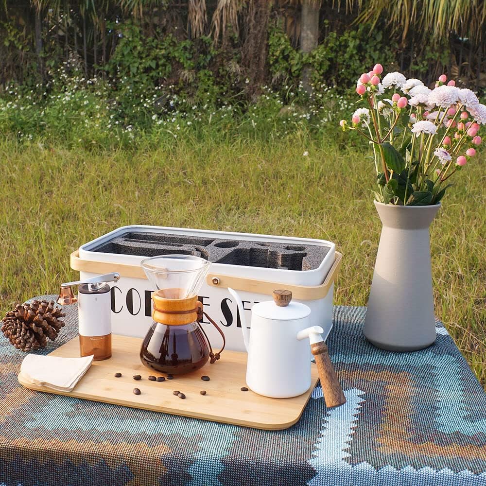 SOTECH Pour Over Coffee Maker Set Pour Over Coffee Dripper Manual Coffee Mill Grinder glass pour over coffee maker