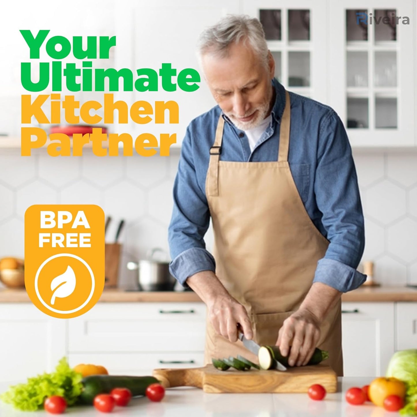 Riveira Cutting Boards For Kitchen – Gourmet Bamboo Grandeur: 12 x 10 Wood Cutting Board – Natural Bamboo Cutting Board – Innovative Juice Grooves Wooden Cutting Boards For Kitchen