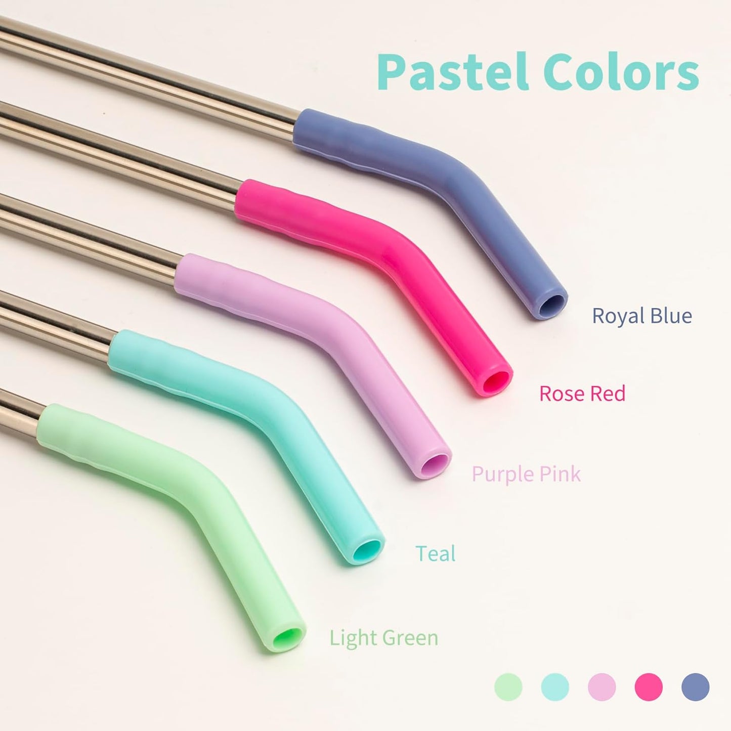 Stainless Steel Straw for 30 oz YETI Tumbler, 9.5in Metal Straight Straws Reusable with Silicone Tip for Milk, Juice, Cola, Coffee- 2 Cleaning Brushes & 1 Portable Bag