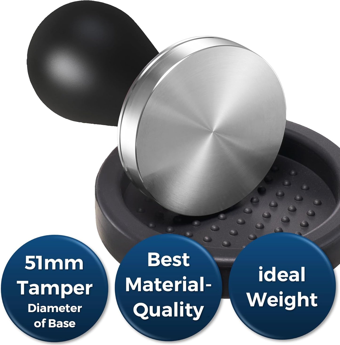 Espresso Tamper Set - 51mm Tamper and Espresso Accessories - Premium Barista Espresso Tools Hand Tamper Set