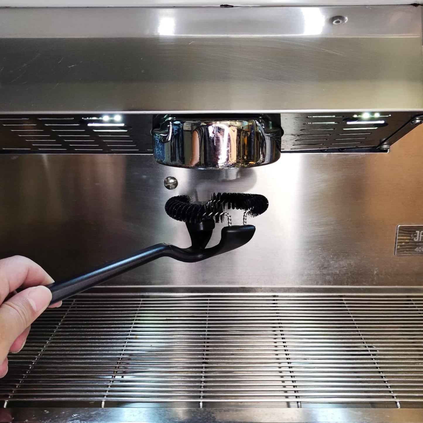 Espresso Coffee Machine Cleaning Brush, 58mm Group Head Portafilter Brush Cleaner, Detachable 360° Nylon Bristles, Barista Brew Head Cleaning Tool for Home Kitchen