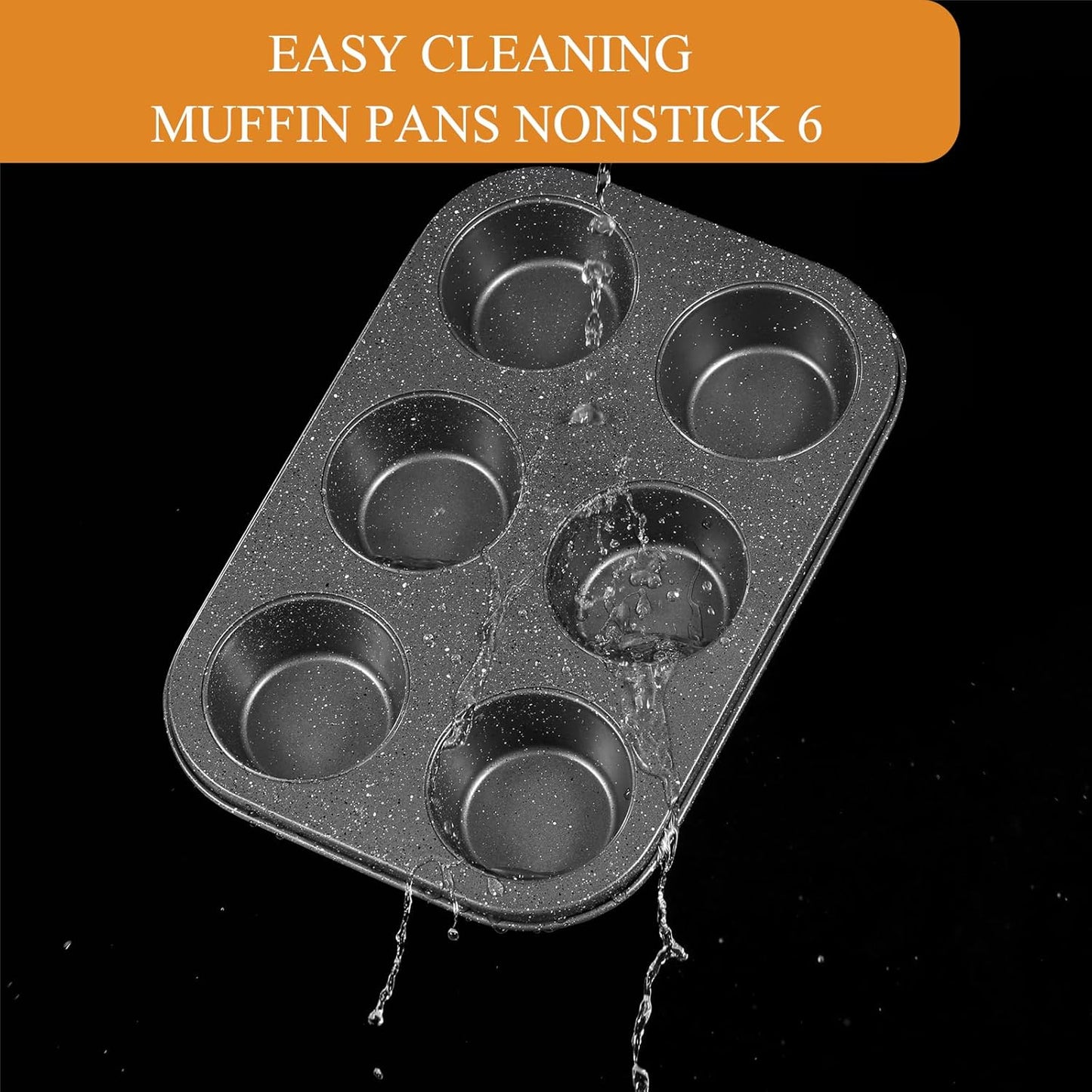 Muffin Cupcake Pan, Muffin Tins Nonstick 6, Muffin Top Cookie Cheese Cake Pan for Baking, Toast Oven Baking Supplies Small Cake Pans Muffin Cups Non Stick