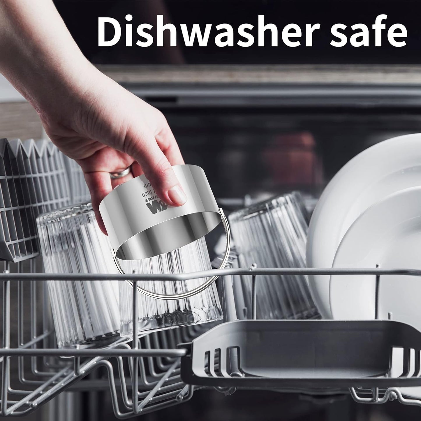 M JNGMEI 4 Pieces Stainless Steel Cookie Cutter Set Biscuit Cutter 2.25inch, 2.75inch, 3.25inch,3.5inch Biscuit Plain Edge Round Cutters Sizes Shape Molds Multiple Sizes